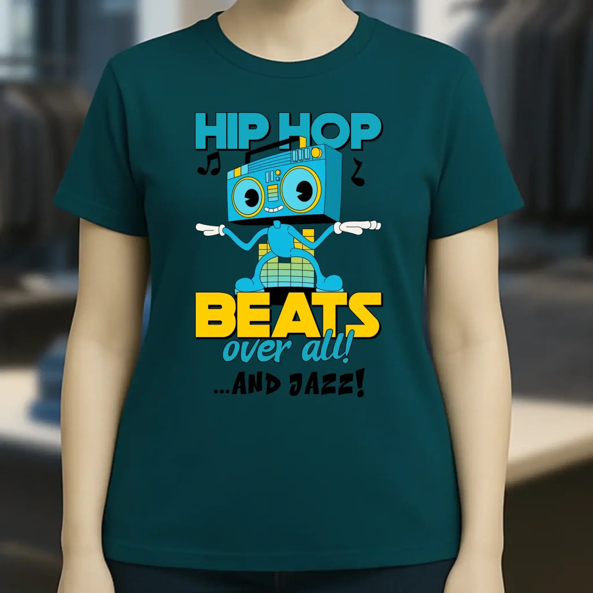 Hip Hop Beats over all • Ladies Premium T-Shirt XS-2XL aus Bio-Baumwolle für Damen • Exklusivdesign • personalisiert