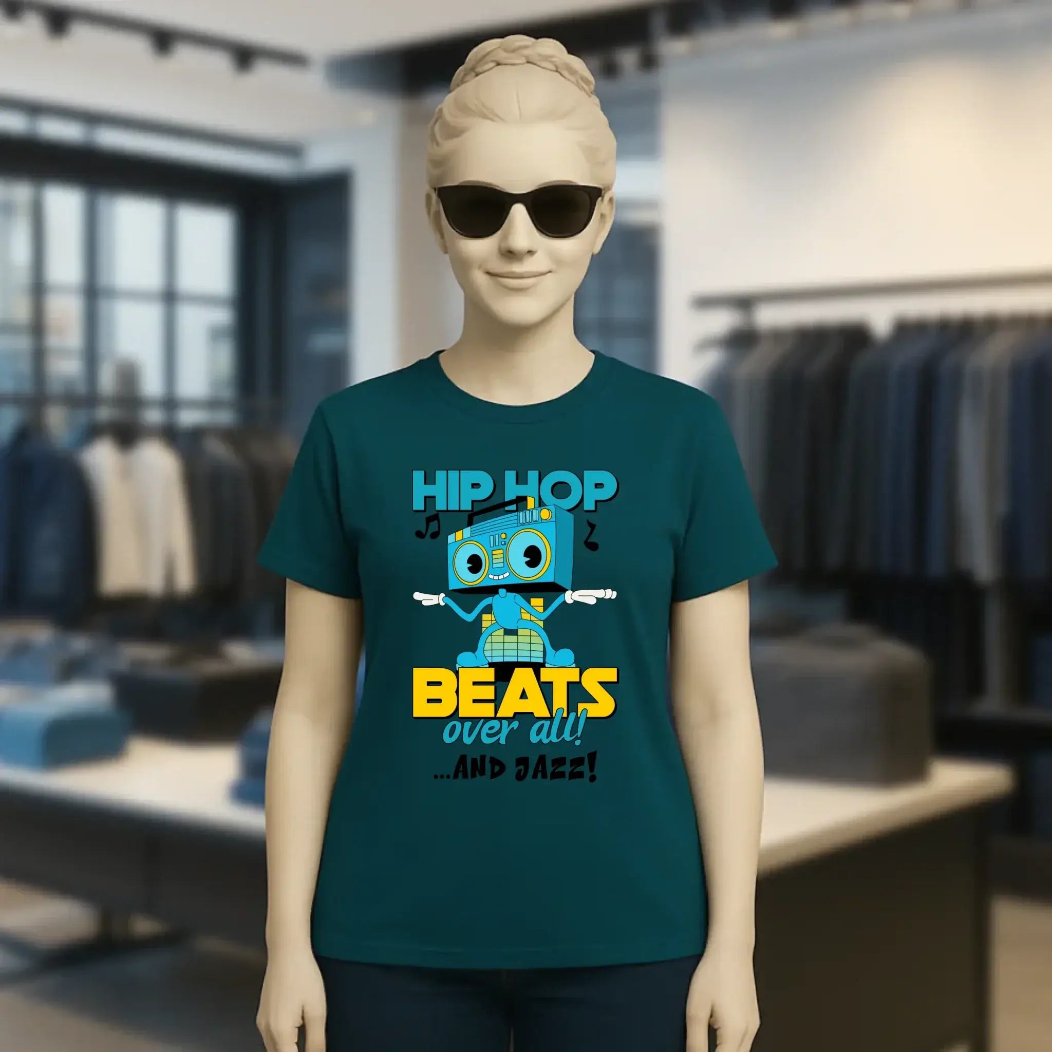 Hip Hop Beats over all • Ladies Premium T-Shirt XS-2XL aus Bio-Baumwolle für Damen • Exklusivdesign • personalisiert