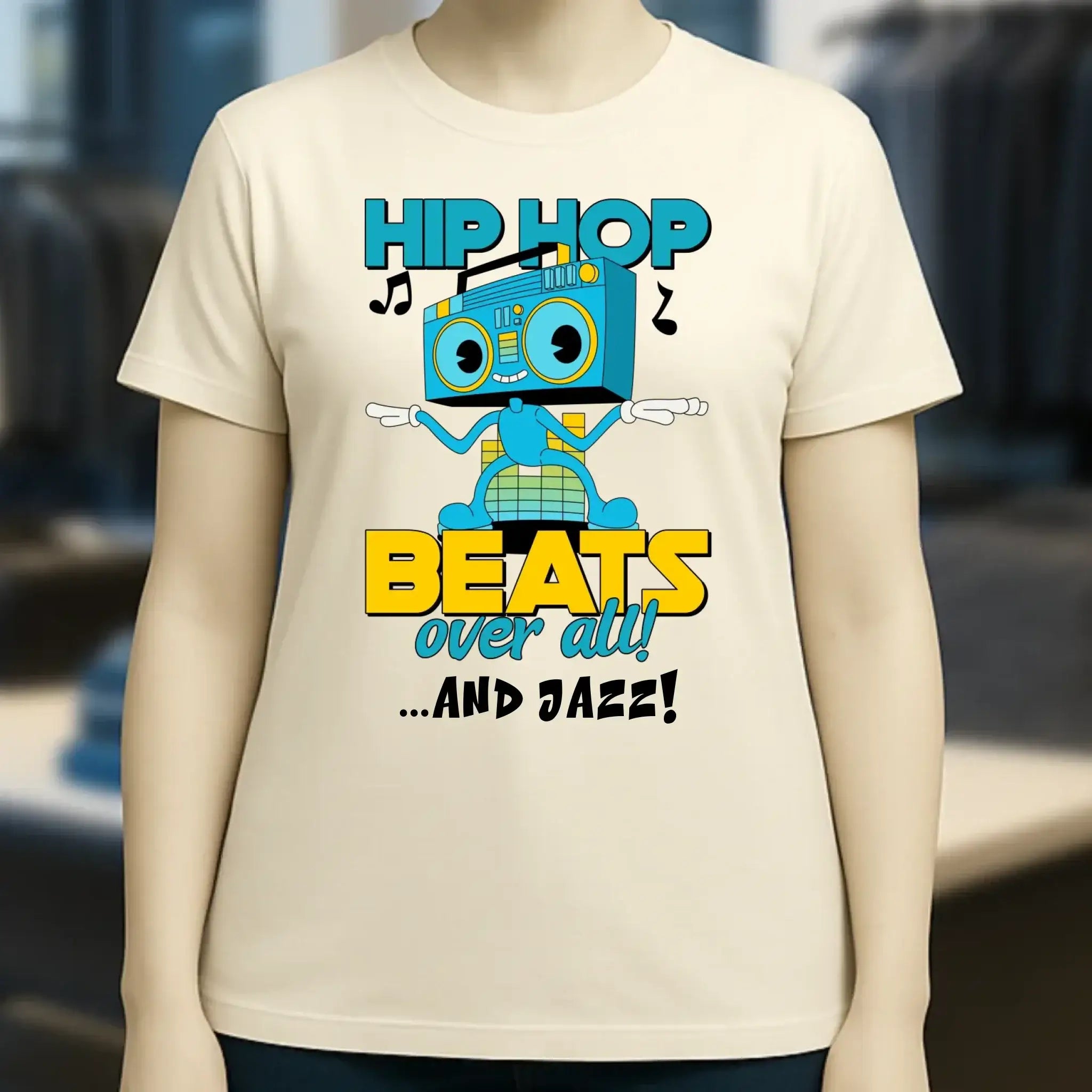 Hip Hop Beats over all • Ladies Premium T-Shirt XS-2XL aus Bio-Baumwolle für Damen • Exklusivdesign • personalisiert