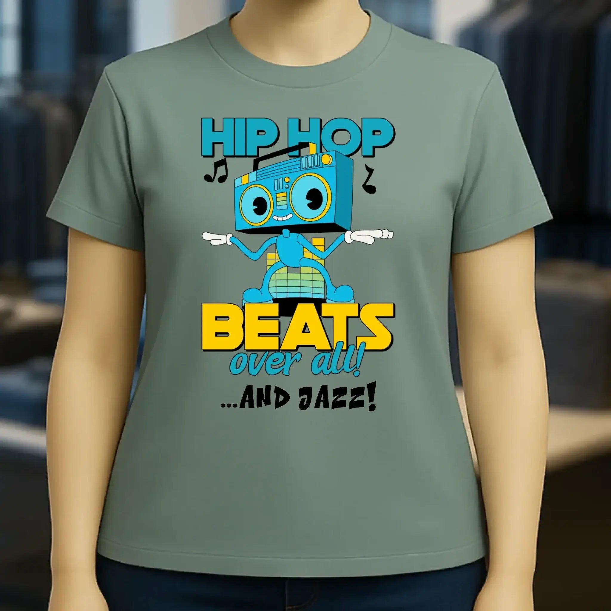 Hip Hop Beats over all • Ladies Premium T-Shirt XS-2XL aus Bio-Baumwolle für Damen • Exklusivdesign • personalisiert