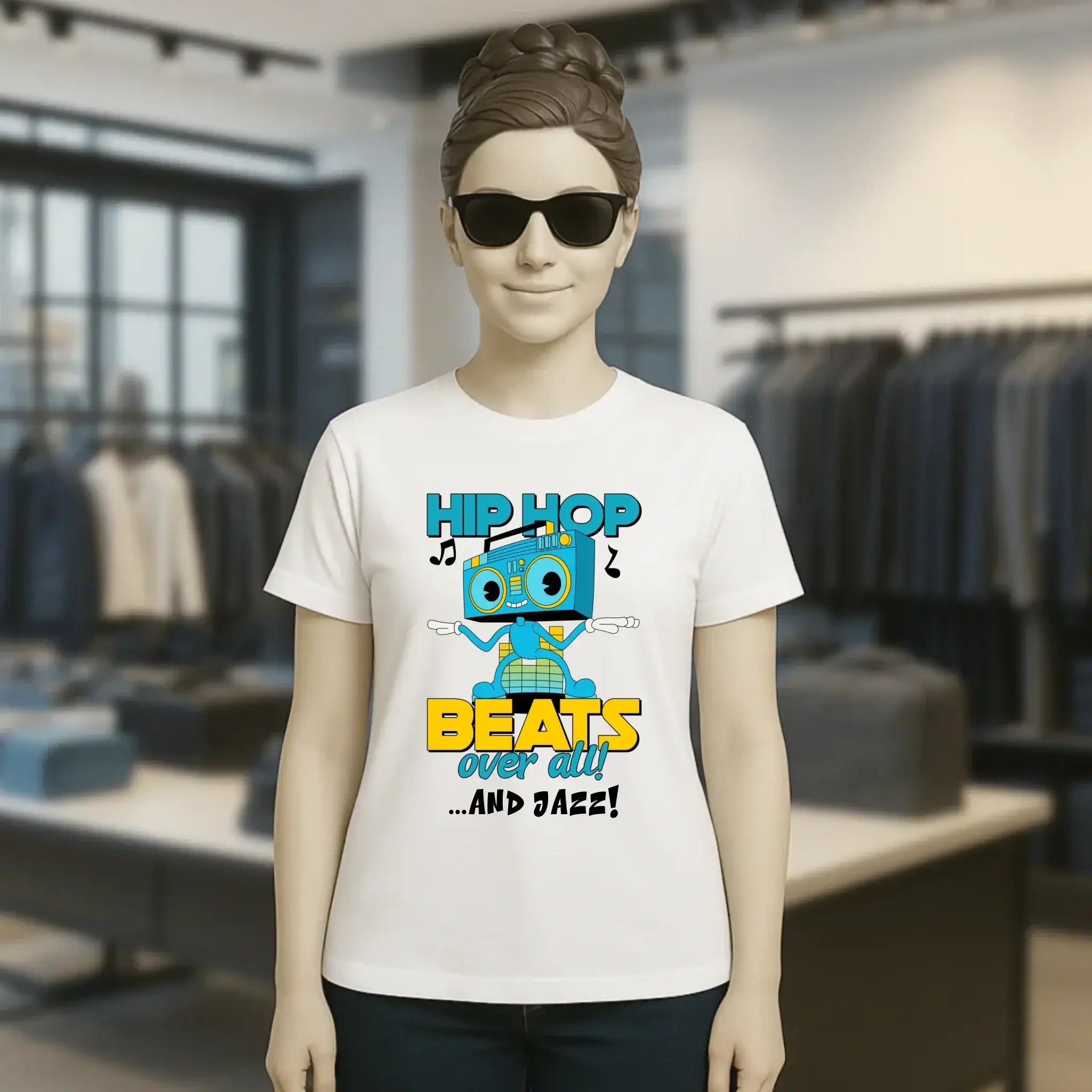 Hip Hop Beats over all • Ladies Premium T-Shirt XS-2XL aus Bio-Baumwolle für Damen • Exklusivdesign • personalisiert