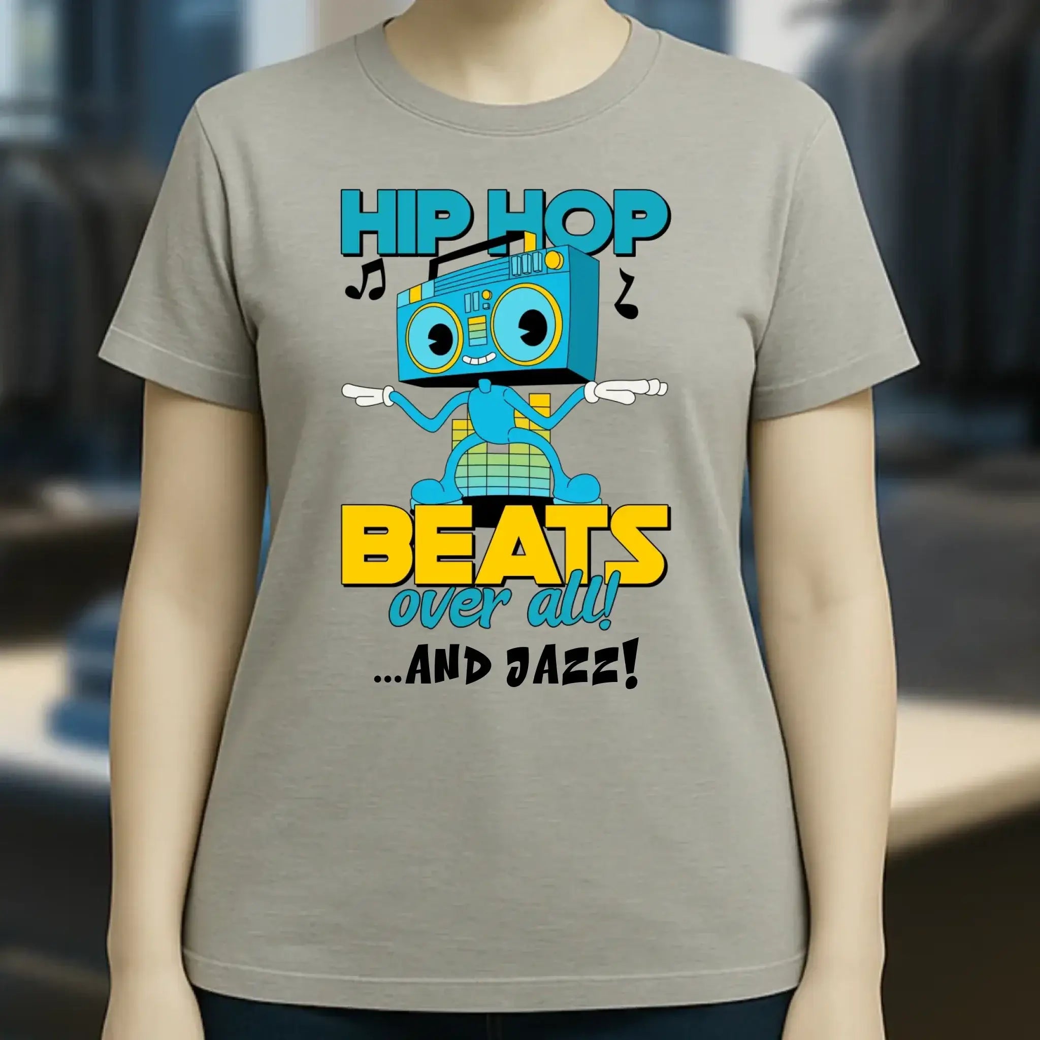 Hip Hop Beats over all • Ladies Premium T-Shirt XS-2XL aus Bio-Baumwolle für Damen • Exklusivdesign • personalisiert