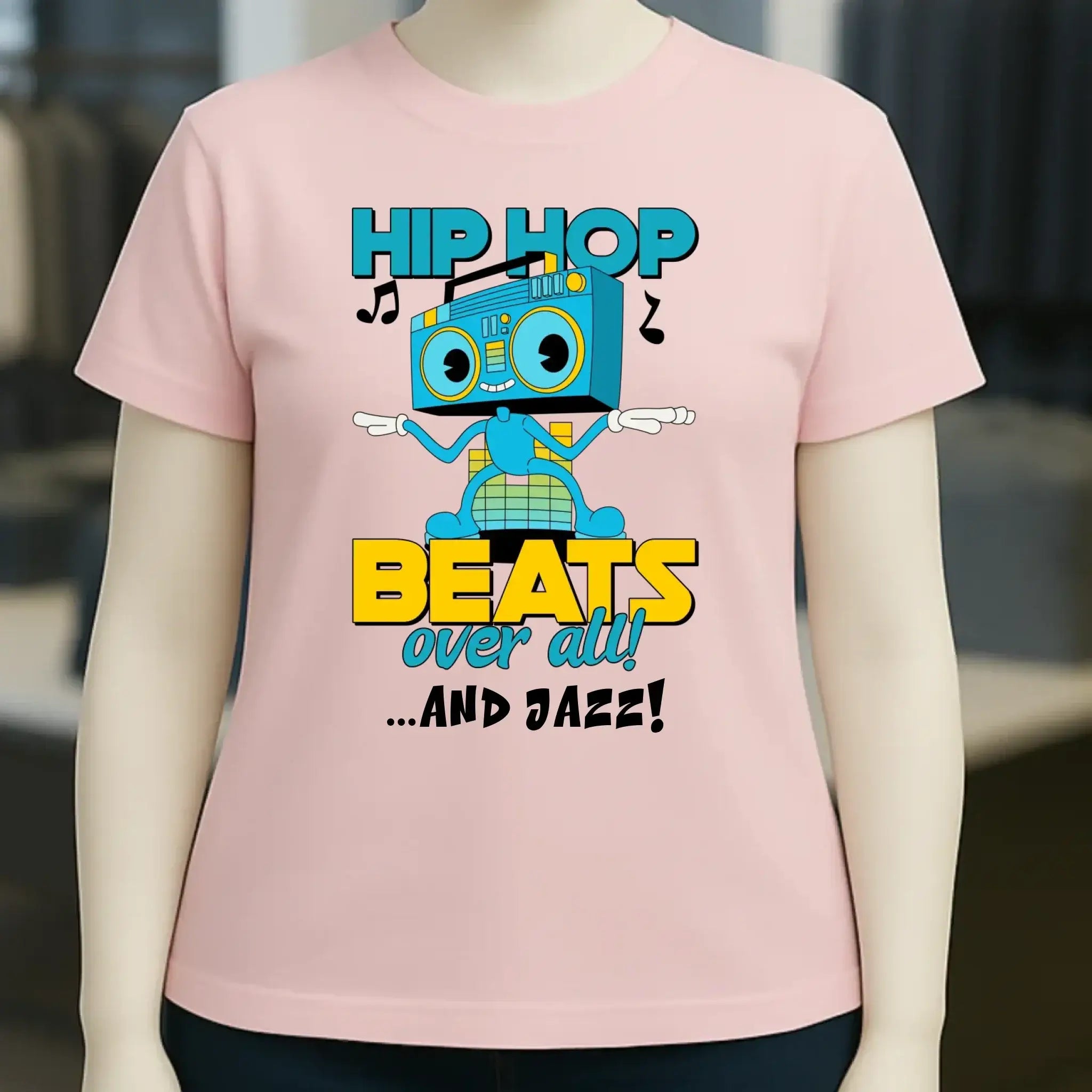 Hip Hop Beats over all • Ladies Premium T-Shirt XS-2XL aus Bio-Baumwolle für Damen • Exklusivdesign • personalisiert