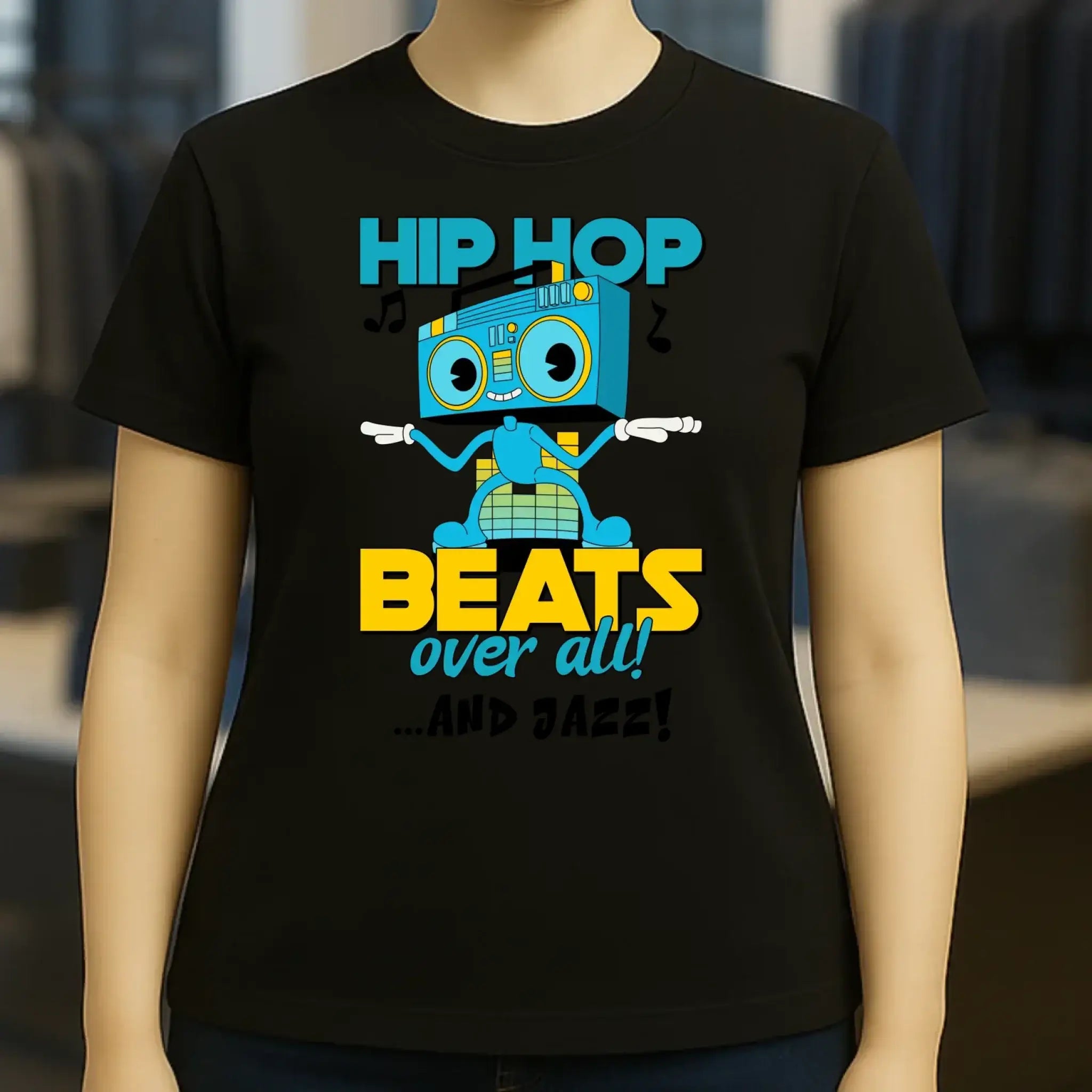 Hip Hop Beats over all • Ladies Premium T-Shirt XS-2XL aus Bio-Baumwolle für Damen • Exklusivdesign • personalisiert