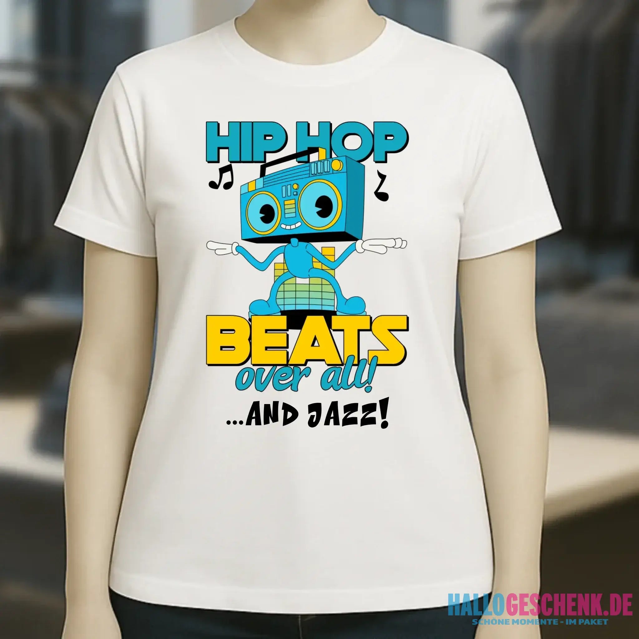 Hip Hop Beats over all • Ladies Premium T-Shirt XS-2XL aus Bio-Baumwolle für Damen • Exklusivdesign • personalisiert
