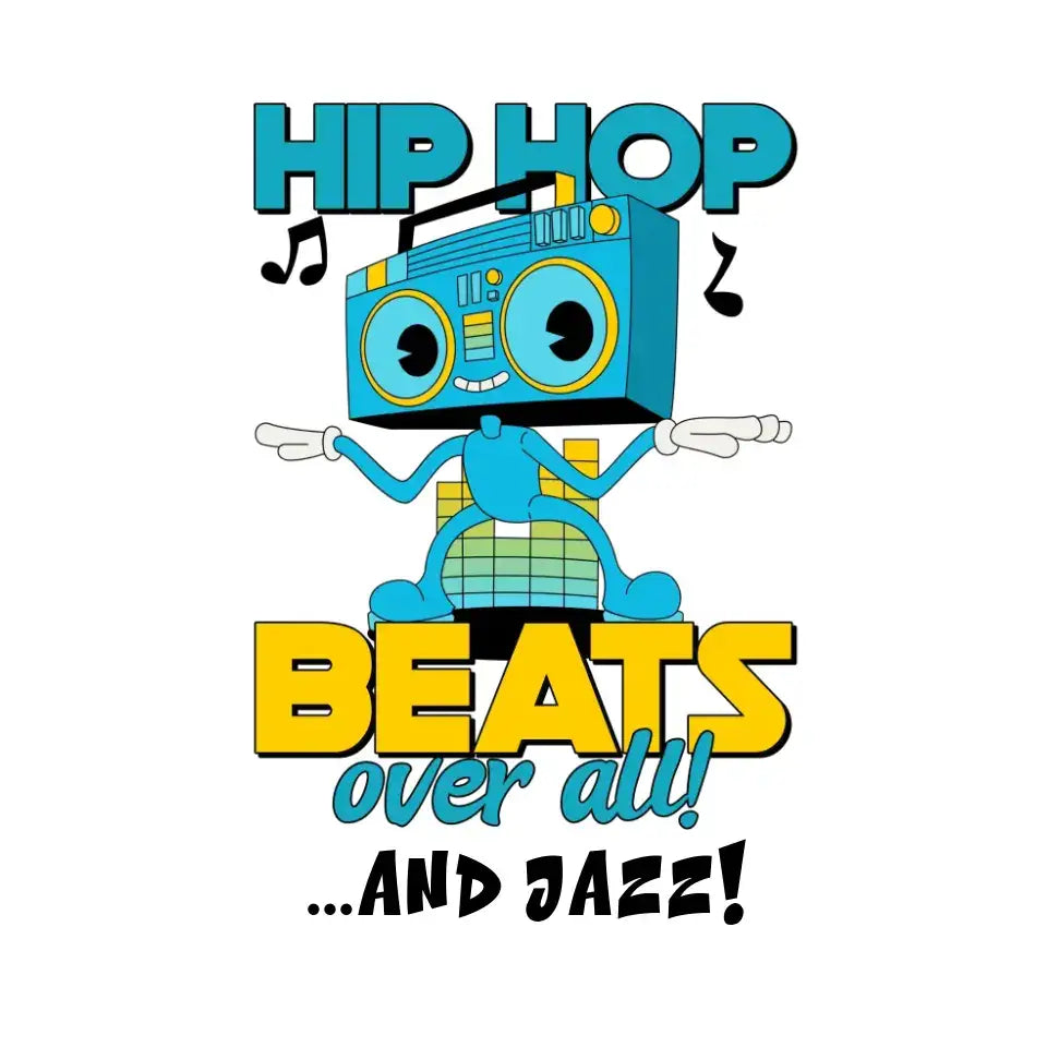 Hip Hop Beats over all • STICKER 20x20 cm (Aufkleber) - White / OneSize / ausgestanzter Sticker 20x20 cm (Aufkleber)
