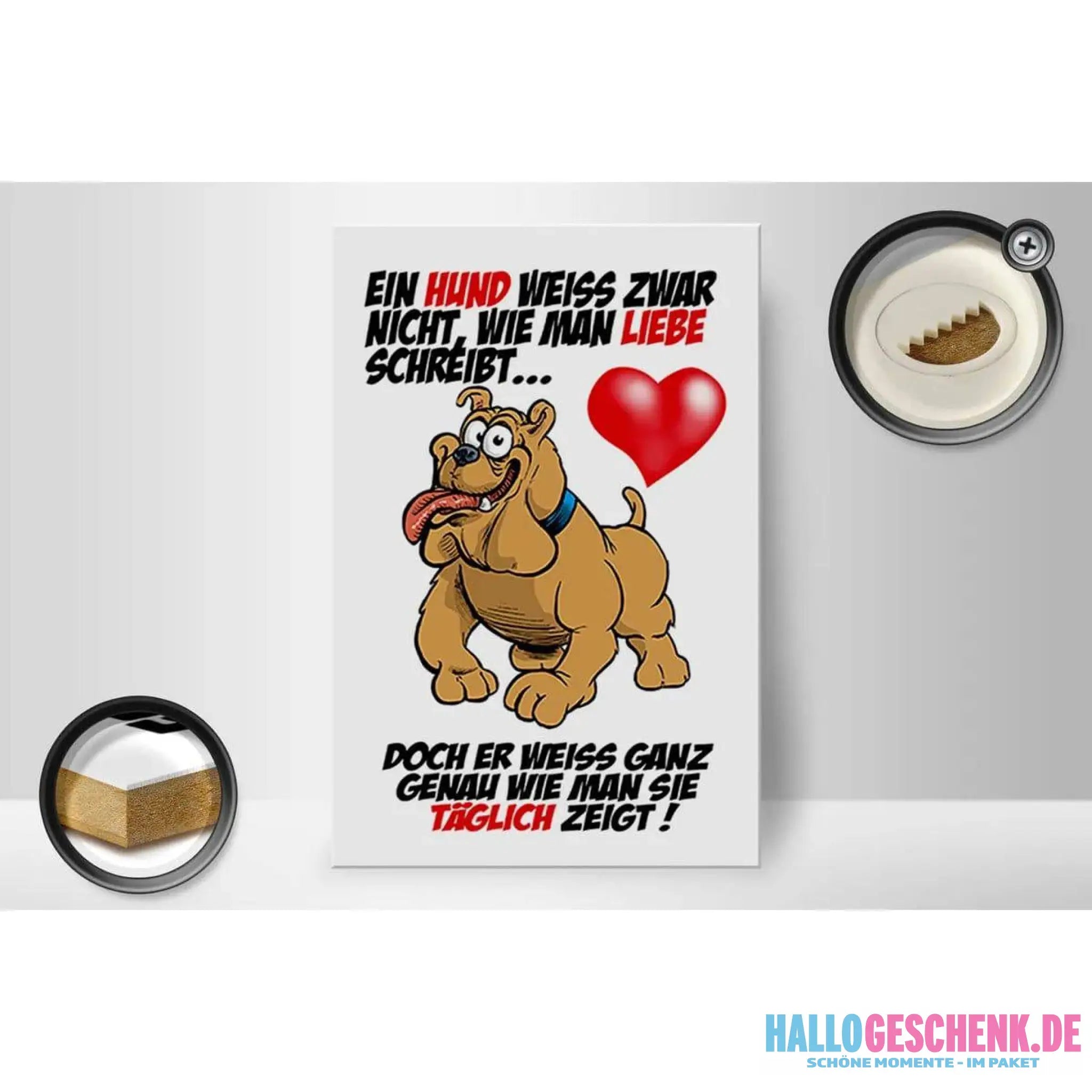 Holzschild Spruch 20x30cm Hund Liebe zeigen Deko Schild