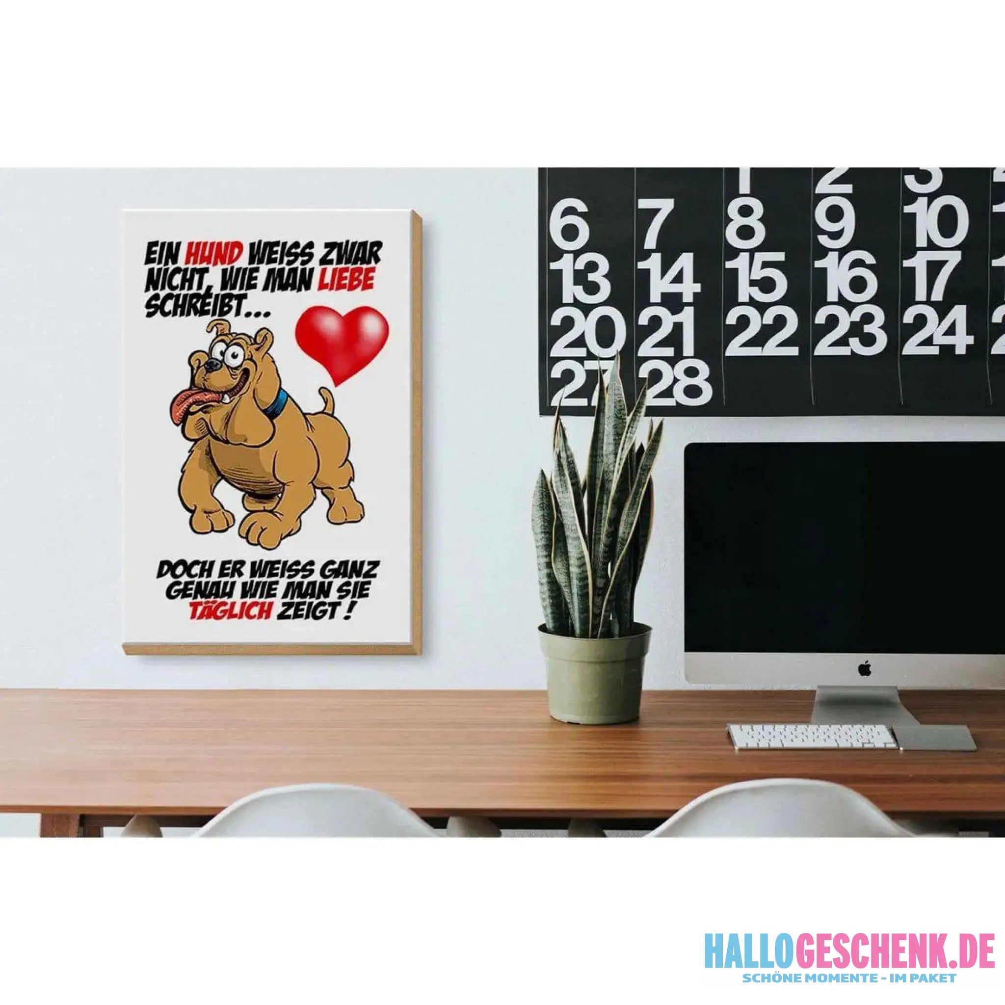 Holzschild Spruch 20x30cm Hund Liebe zeigen Deko Schild
