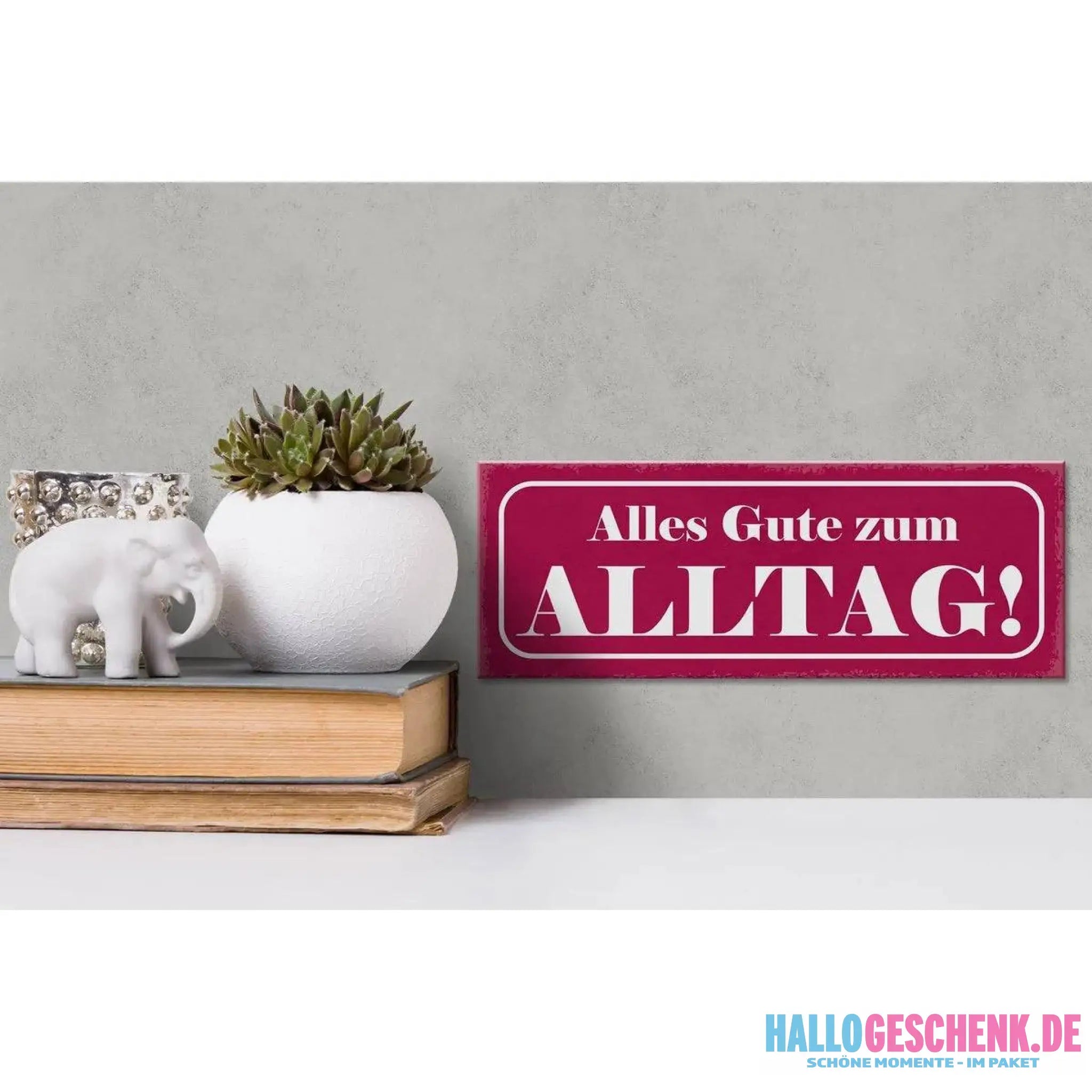 Holzschild Spruch 27x10cm Alles Gute zum Alltag Deko