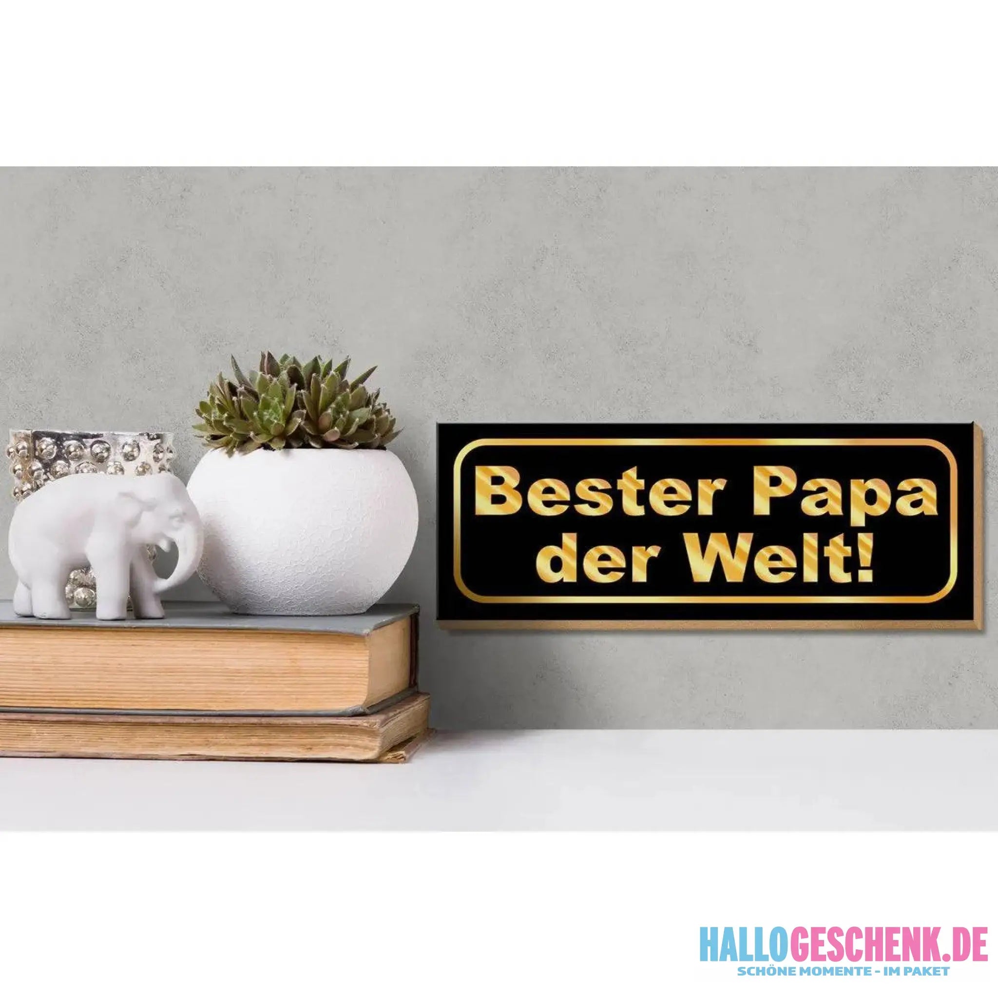 Holzschild Spruch 27x10cm Bester Papa der Welt Geschenk Deko