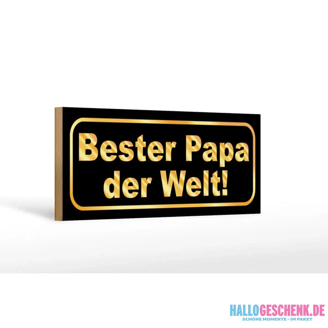 Holzschild Spruch 27x10cm Bester Papa der Welt Geschenk Deko