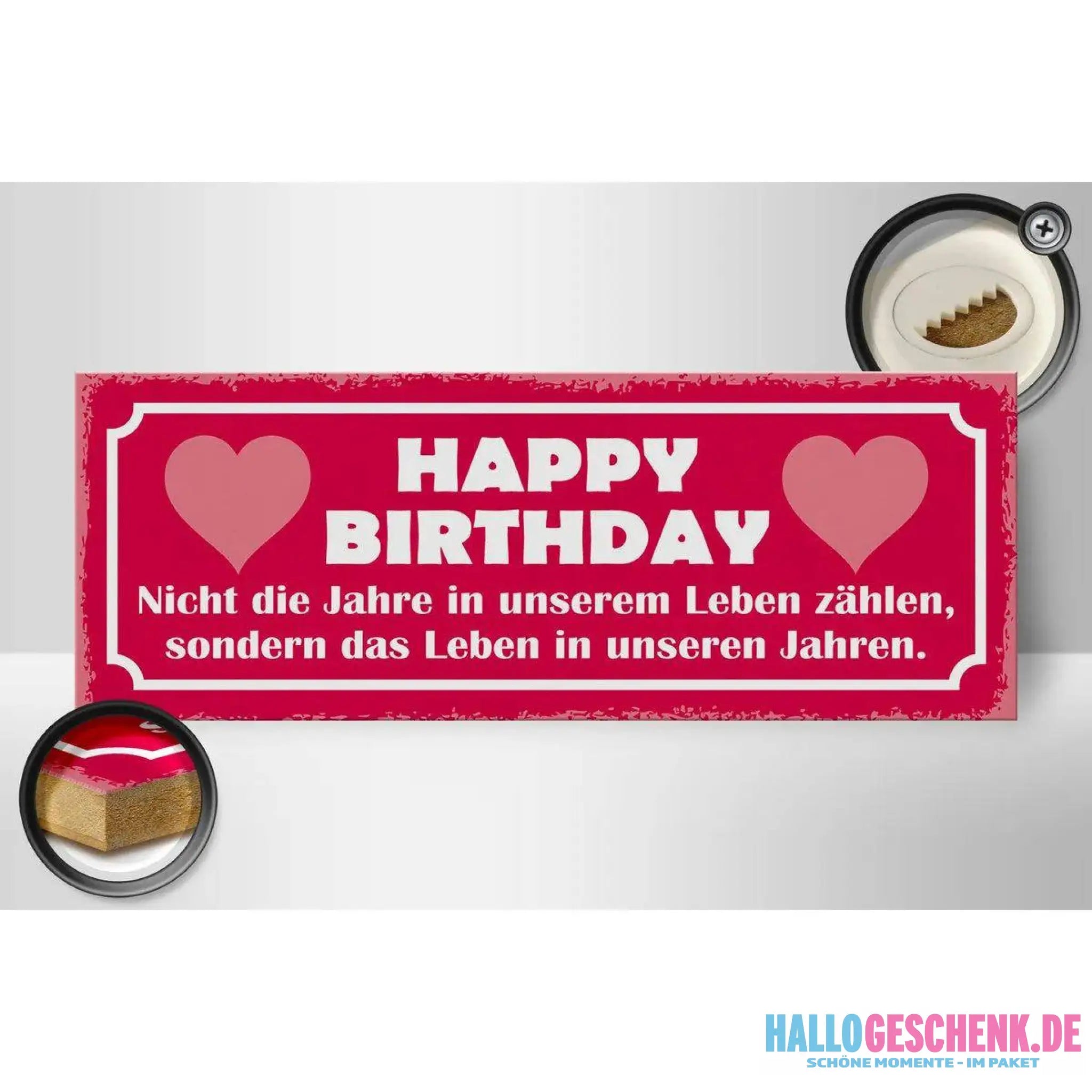 Holzschild Spruch 27x10cm Happy birthday nicht die Jahre