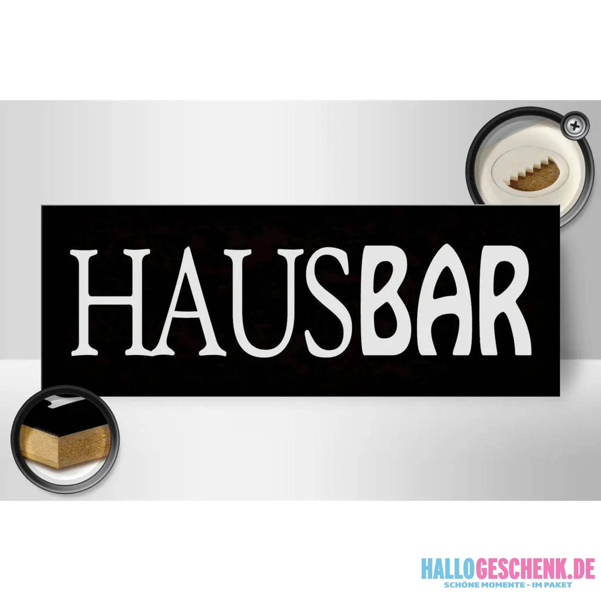 Holzschild Spruch 27x10cm Hausbar Küche Alkohol Kneipe Deko