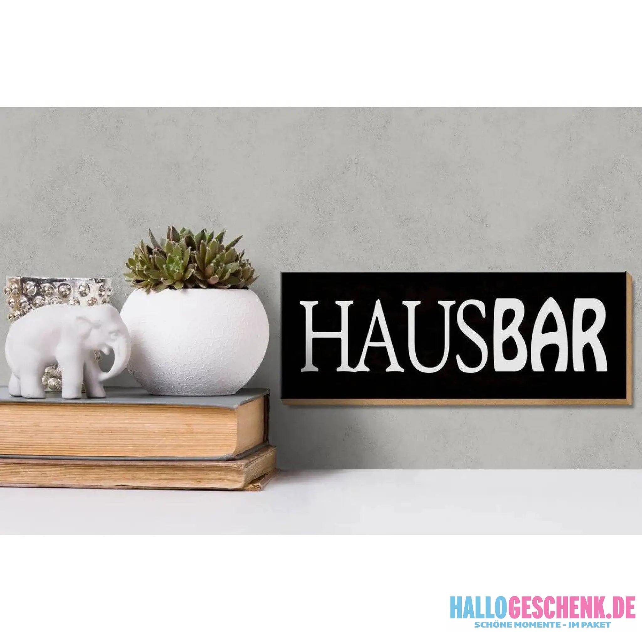 Holzschild Spruch 27x10cm Hausbar Küche Alkohol Kneipe Deko