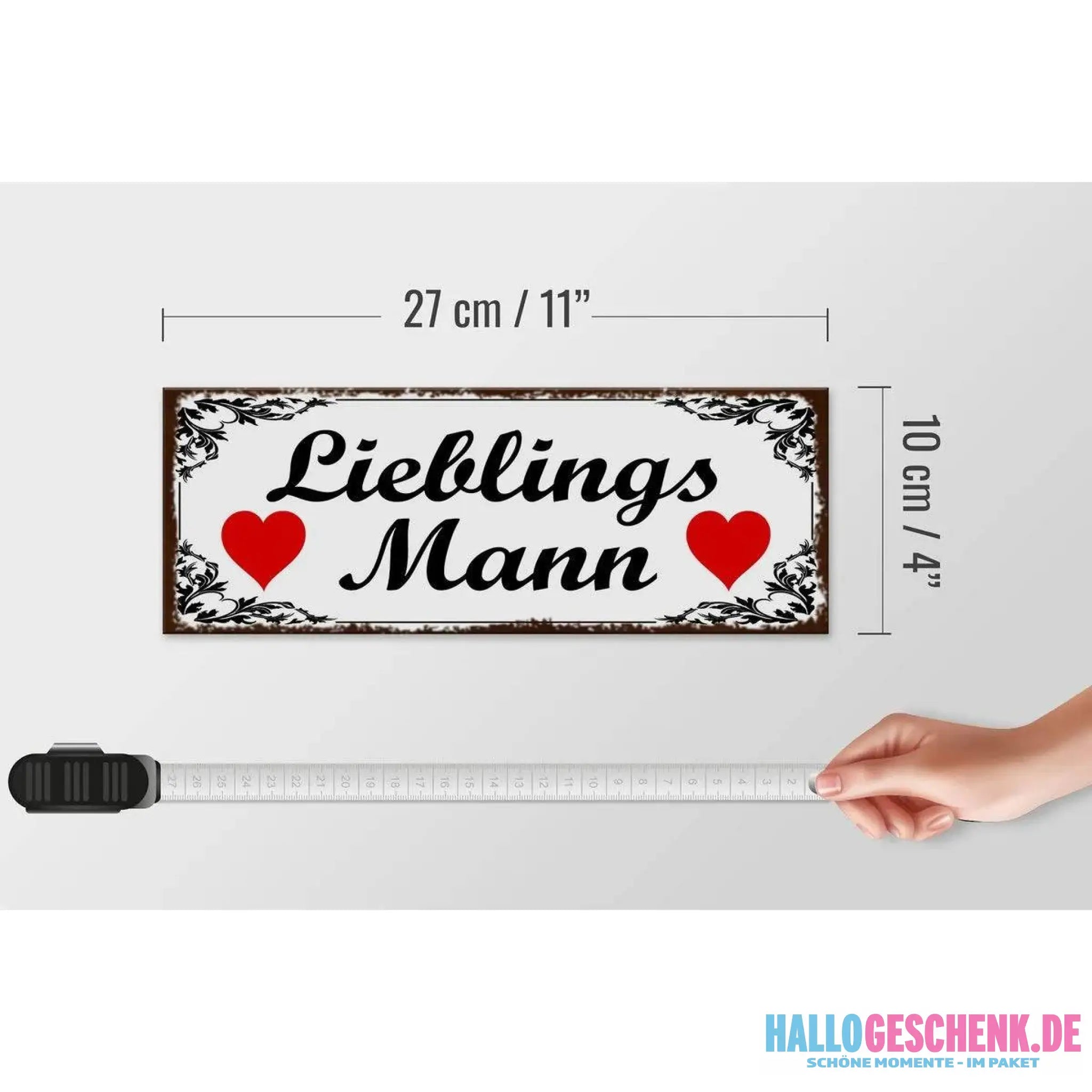 Holzschild Spruch 27x10cm Lieblingsmann Herz Geschenk Deko