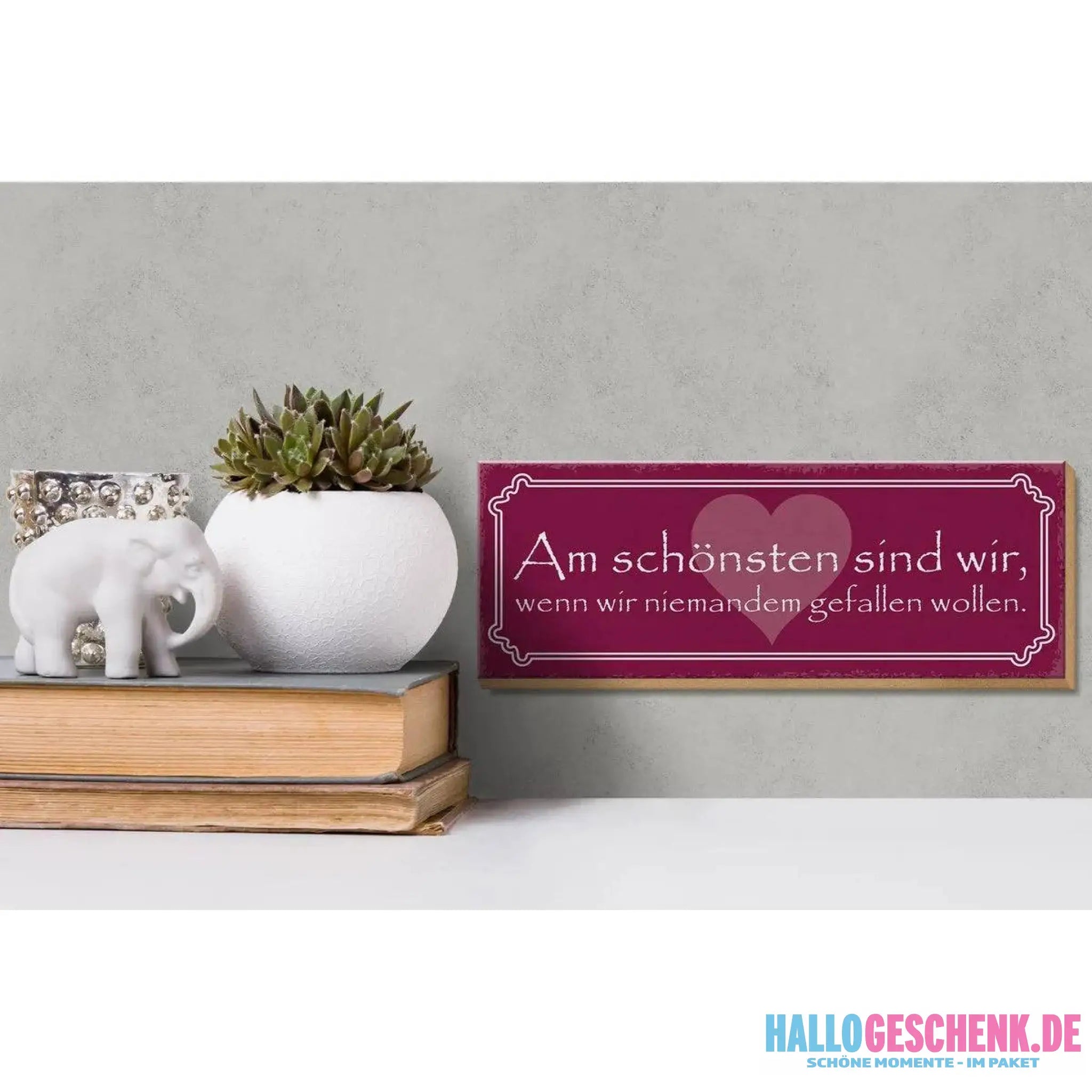 Holzschild Spruch 27x10cm Wir am schönsten sind wir wenn