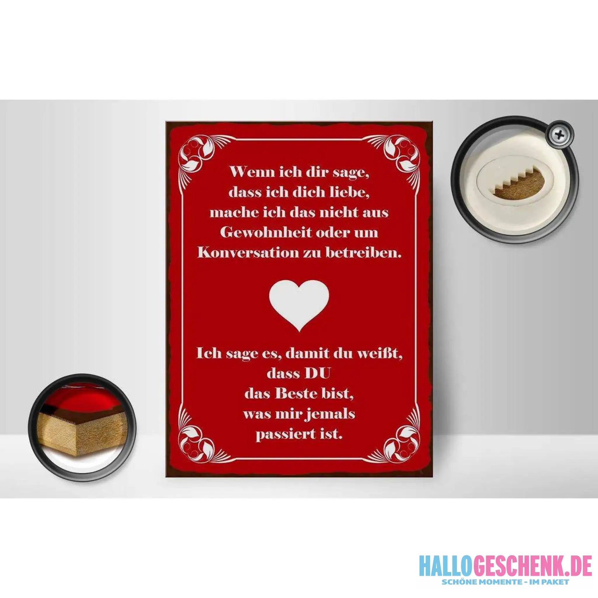Holzschild Spruch 30x40cm wenn ich dir sage ich dich liebe