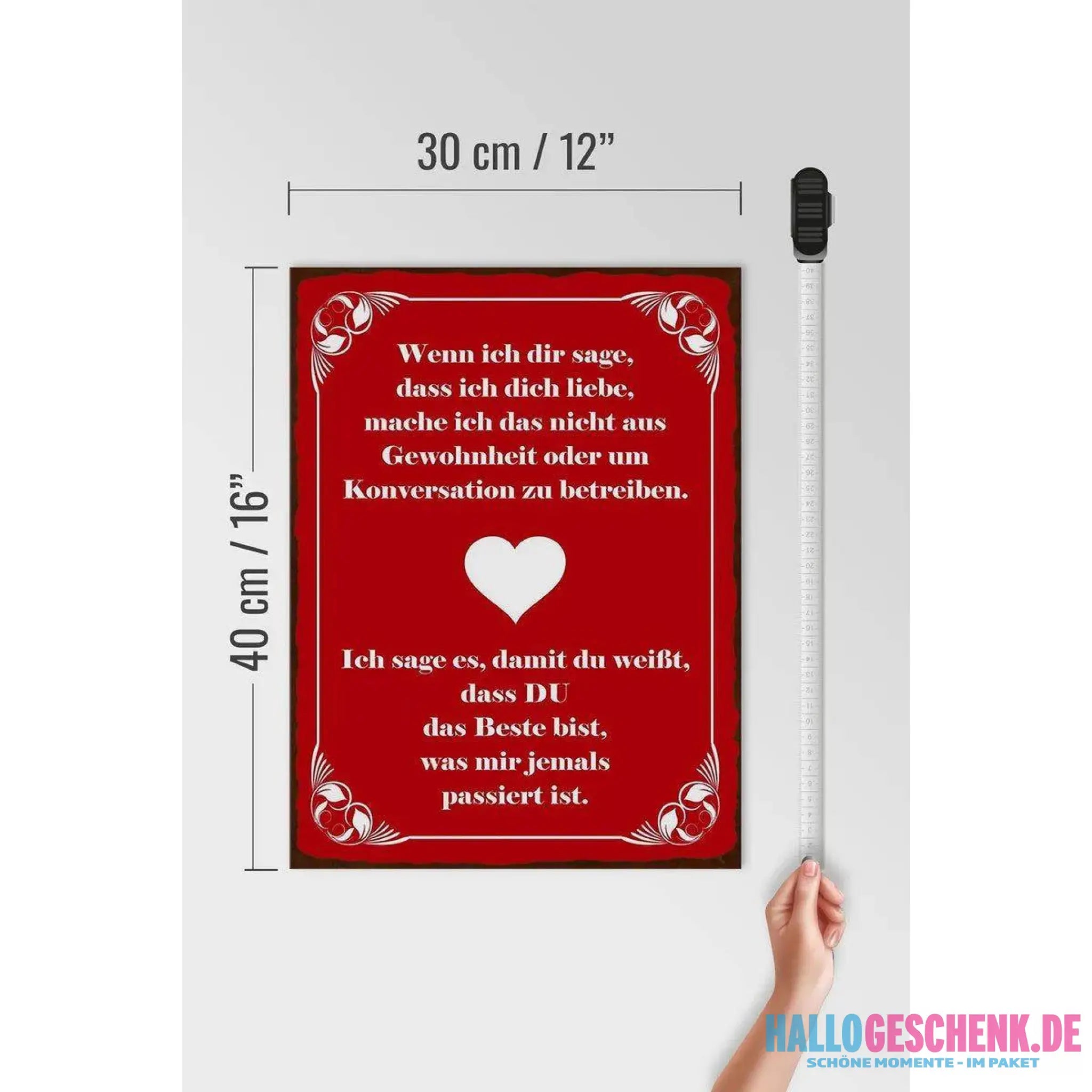 Holzschild Spruch 30x40cm wenn ich dir sage ich dich liebe