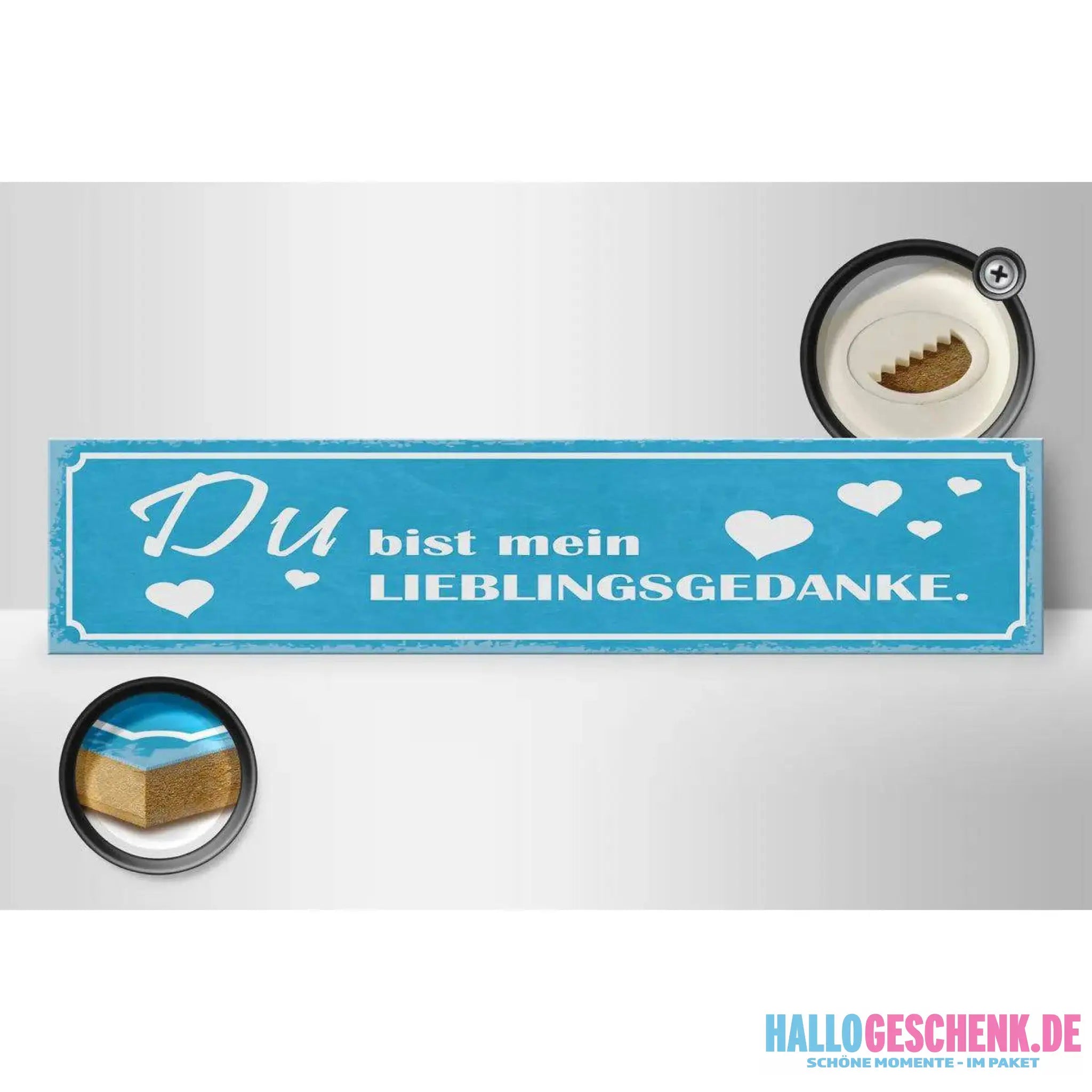Holzschild Spruch 46x10cm Du bist mein Lieblingsgedanke Dekoration