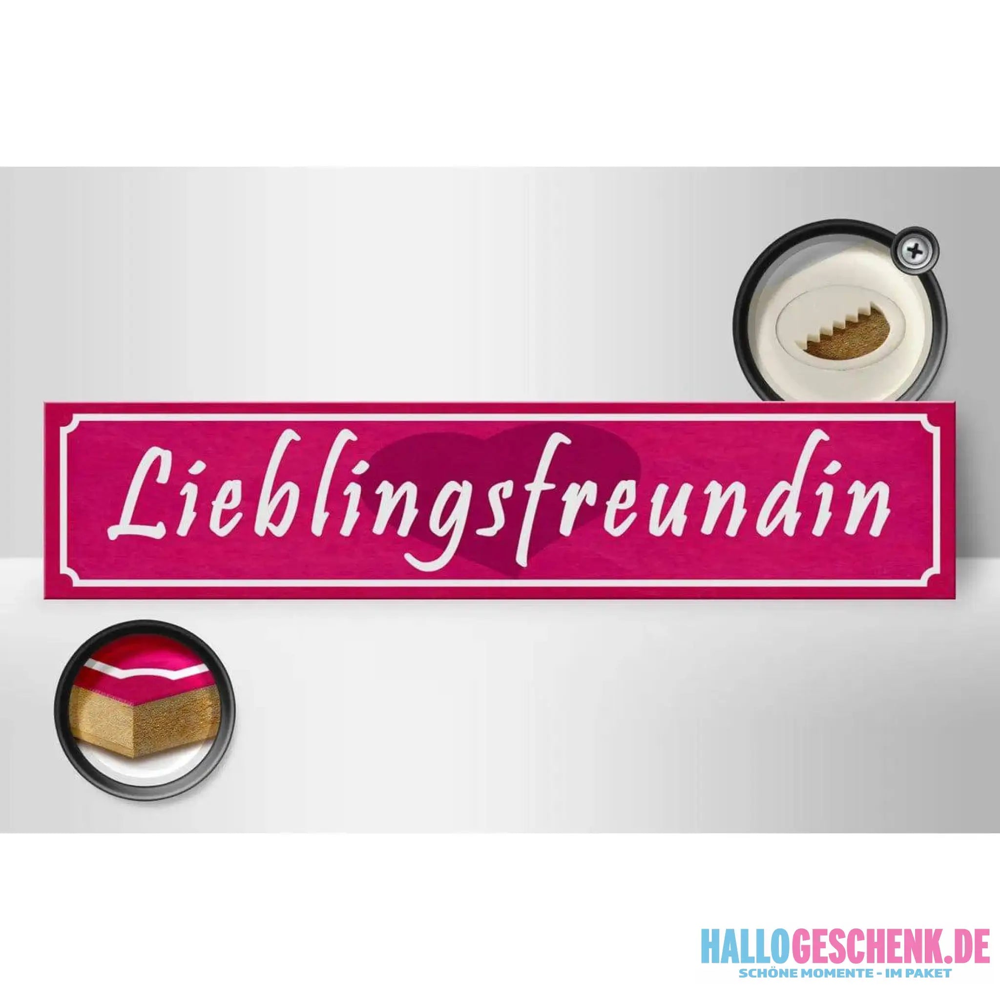 Holzschild Spruch 46x10cm Lieblingsfreundin Herz Geschenk Dekoration