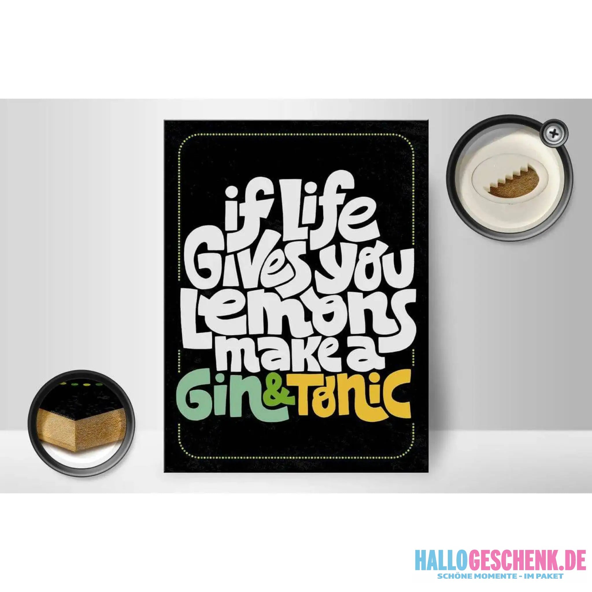 Holzschild Spruch Life gives Lemons make Gin & Tonic 30x40cm