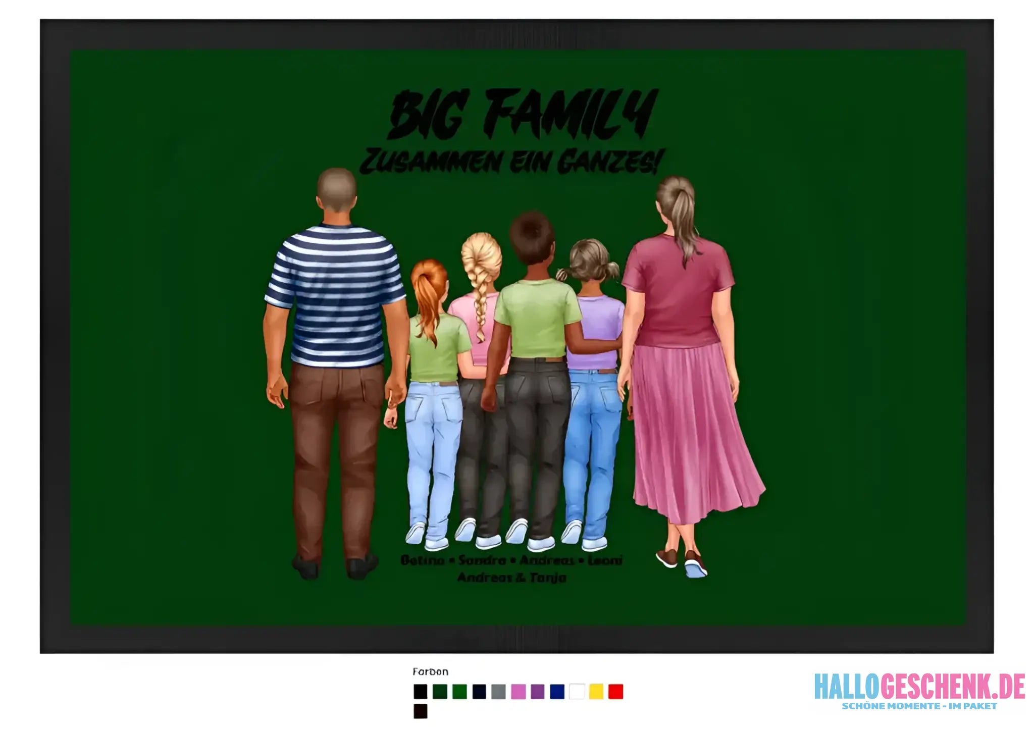 Huge Familien-Designer mit 0-4 Kindern • Fußmatte • Exklusivdesign • personalisiert