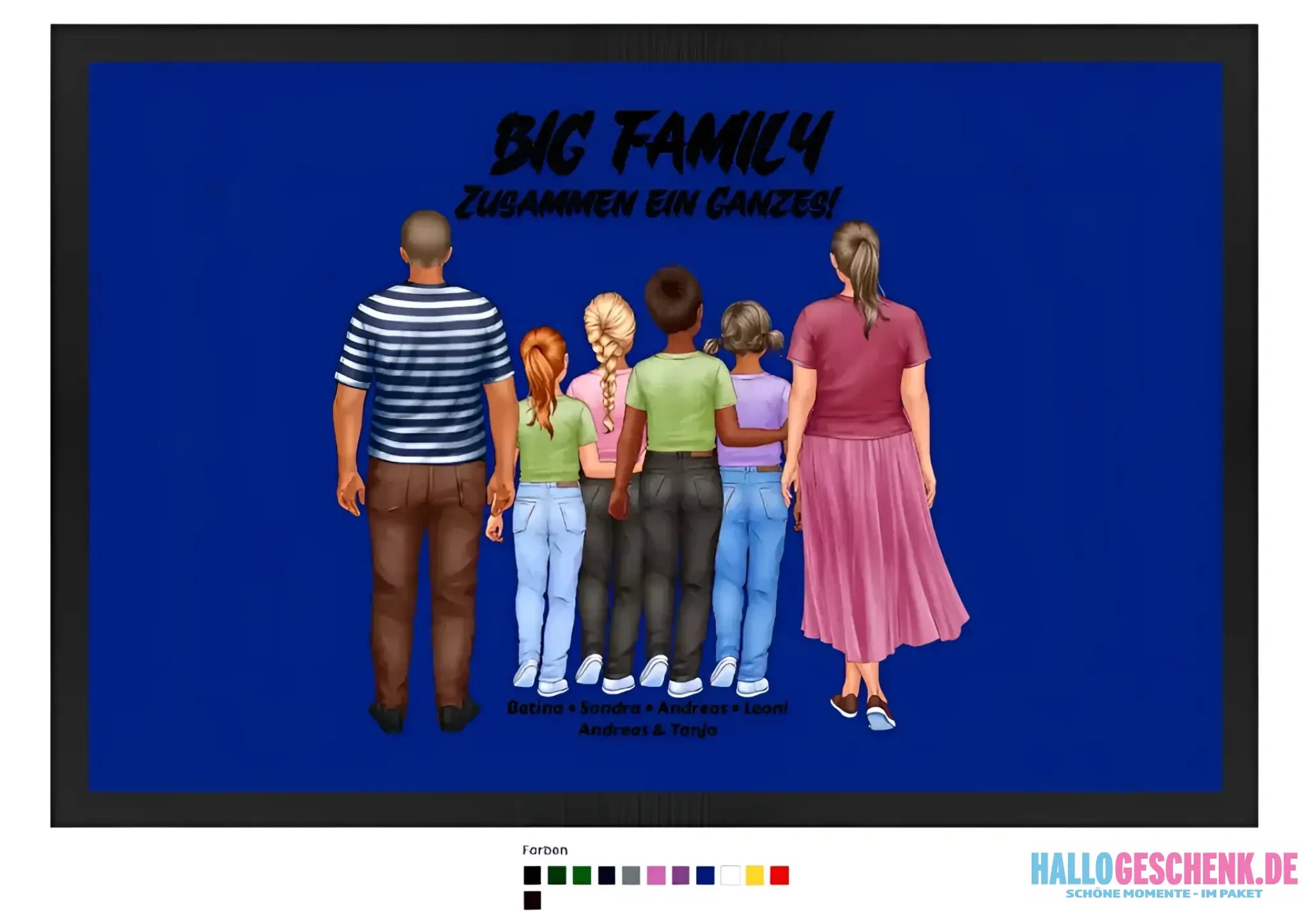 Huge Familien-Designer mit 0-4 Kindern • Fußmatte • Exklusivdesign • personalisiert