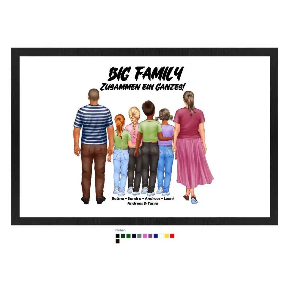 Huge Familien-Designer mit 0-4 Kindern • Fußmatte • Exklusivdesign • personalisiert