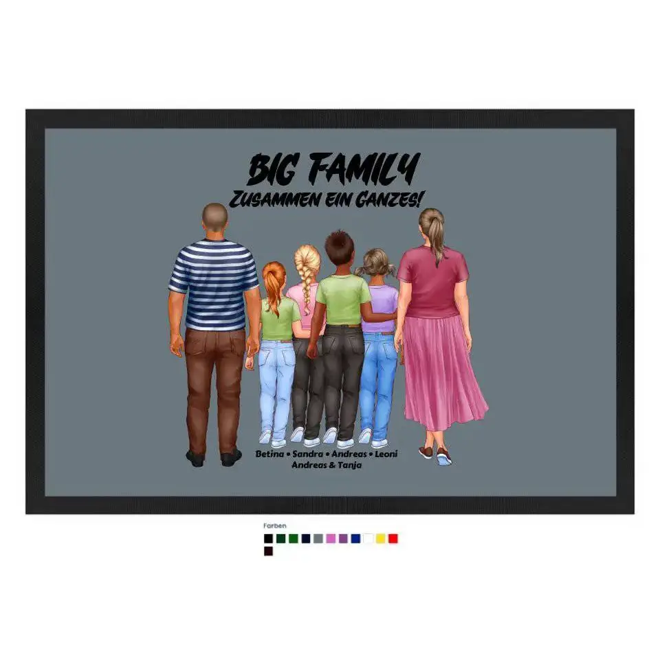 Huge Familien-Designer mit 0-4 Kindern • Fußmatte • Exklusivdesign • personalisiert