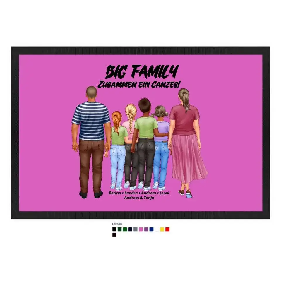 Huge Familien-Designer mit 0-4 Kindern • Fußmatte • Exklusivdesign • personalisiert