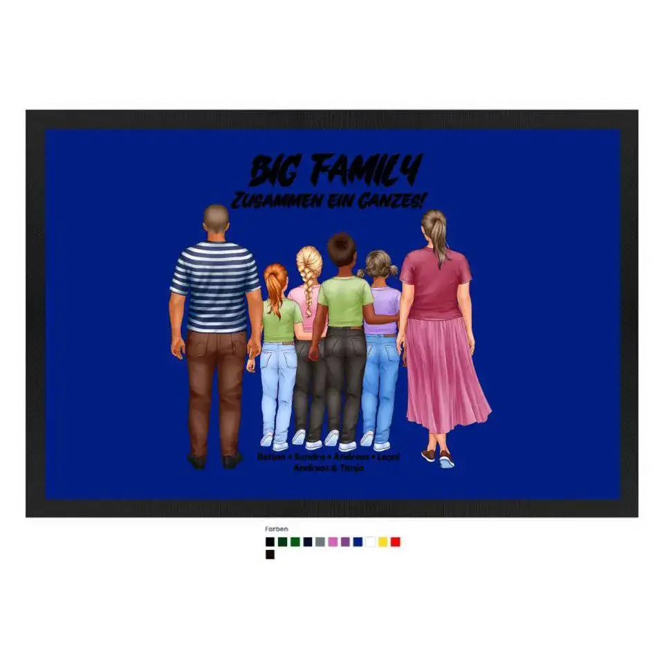 Huge Familien-Designer mit 0-4 Kindern • Fußmatte • Exklusivdesign • personalisiert