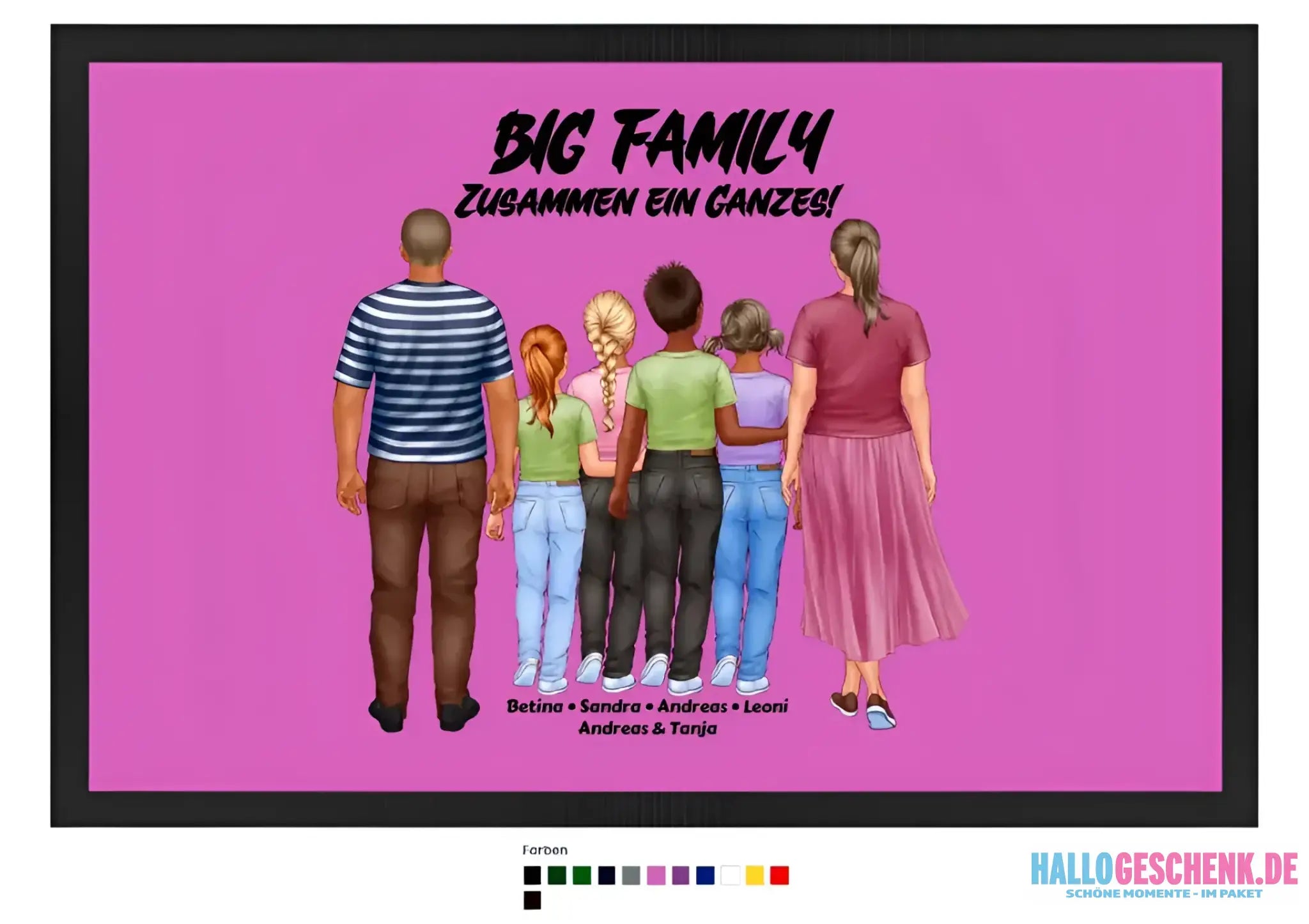 Huge Familien-Designer mit 0-4 Kindern • Fußmatte • Exklusivdesign • personalisiert