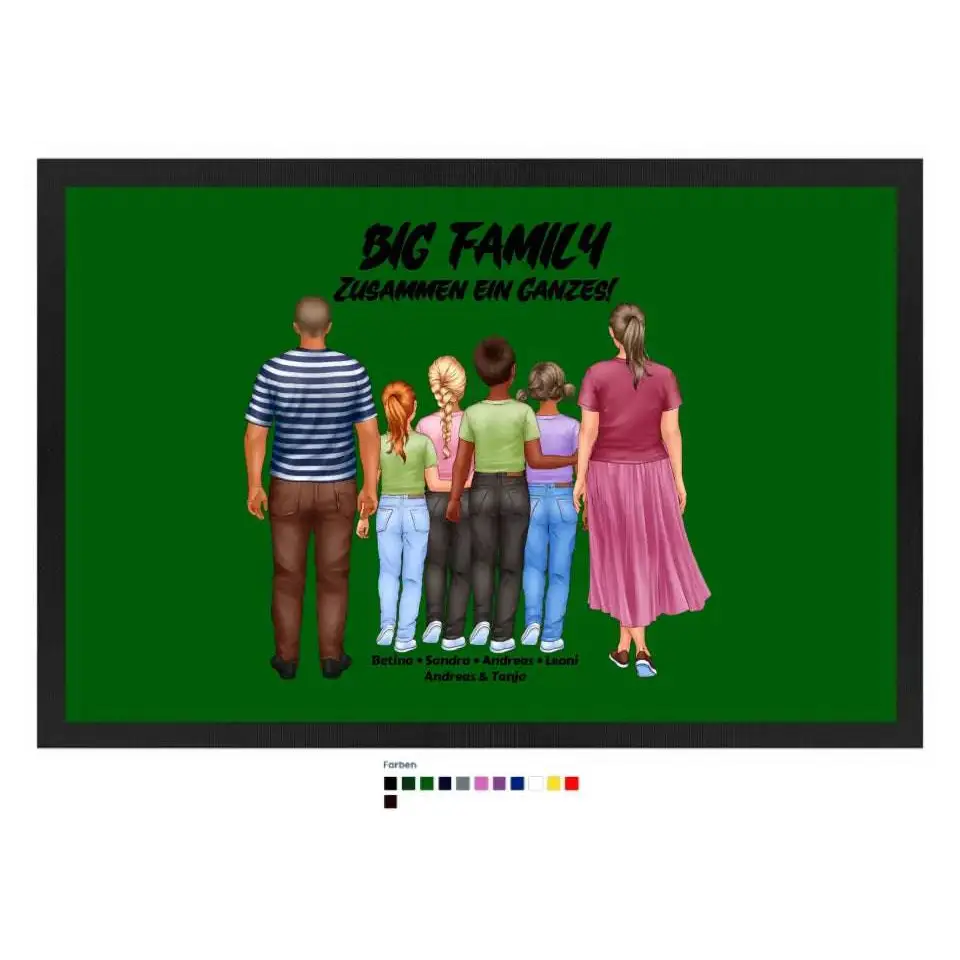 Huge Familien-Designer mit 0-4 Kindern • Fußmatte • Exklusivdesign • personalisiert