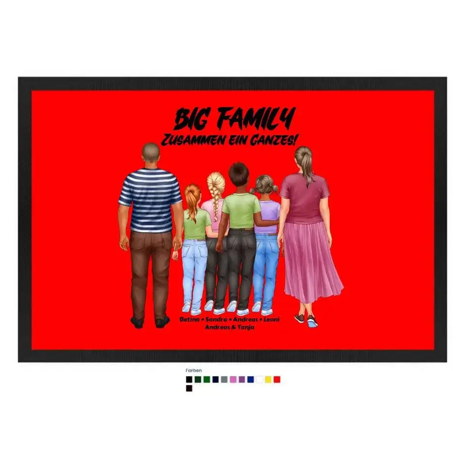 Huge Familien-Designer mit 0-4 Kindern • Fußmatte • Exklusivdesign • personalisiert