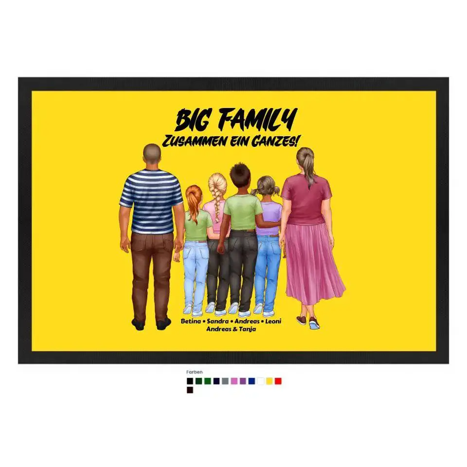 Huge Familien-Designer mit 0-4 Kindern • Fußmatte • Exklusivdesign • personalisiert