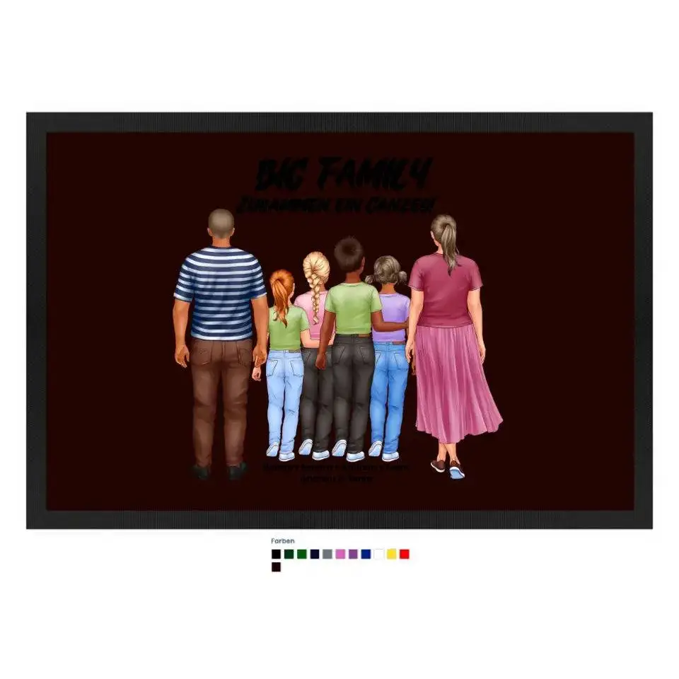 Huge Familien-Designer mit 0-4 Kindern • Fußmatte • Exklusivdesign • personalisiert