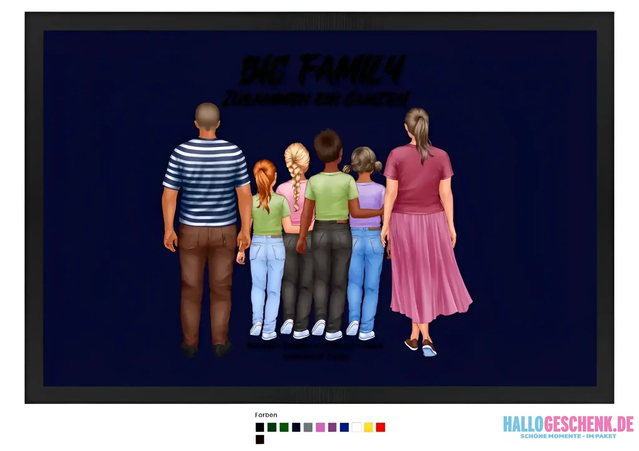Huge Familien-Designer mit 0-4 Kindern • Fußmatte • Exklusivdesign • personalisiert
