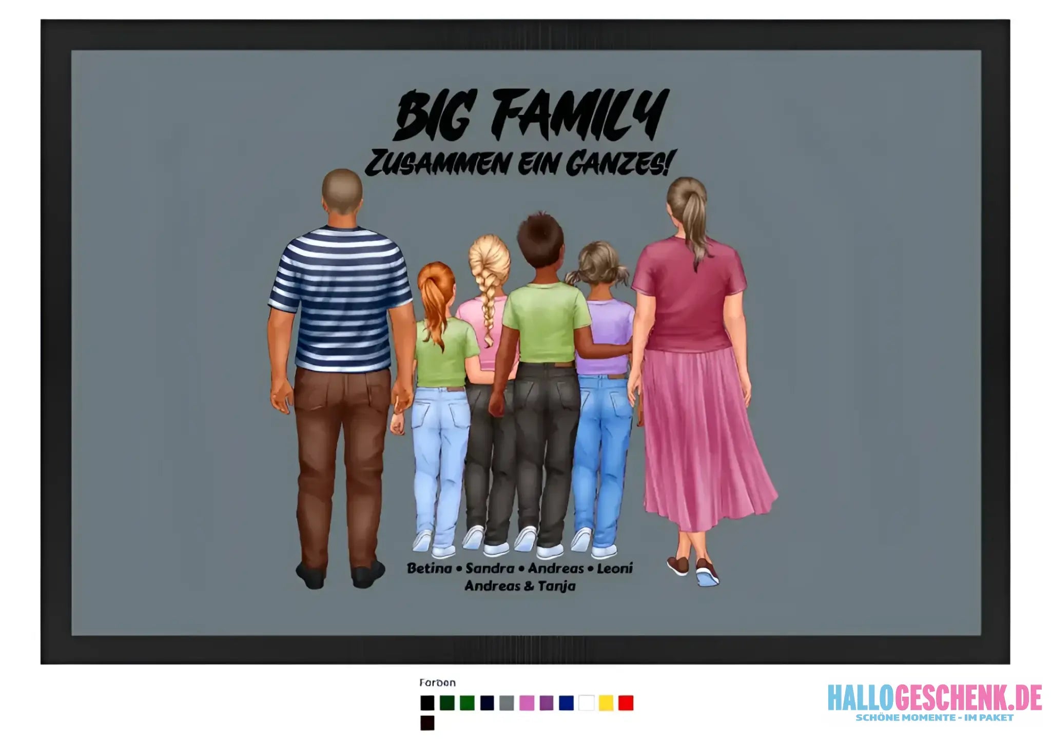 Huge Familien-Designer mit 0-4 Kindern • Fußmatte • Exklusivdesign • personalisiert