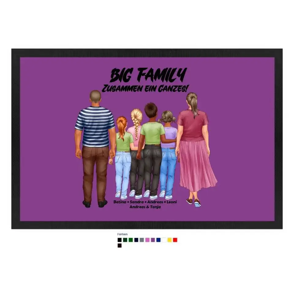 Huge Familien-Designer mit 0-4 Kindern • Fußmatte • Exklusivdesign • personalisiert