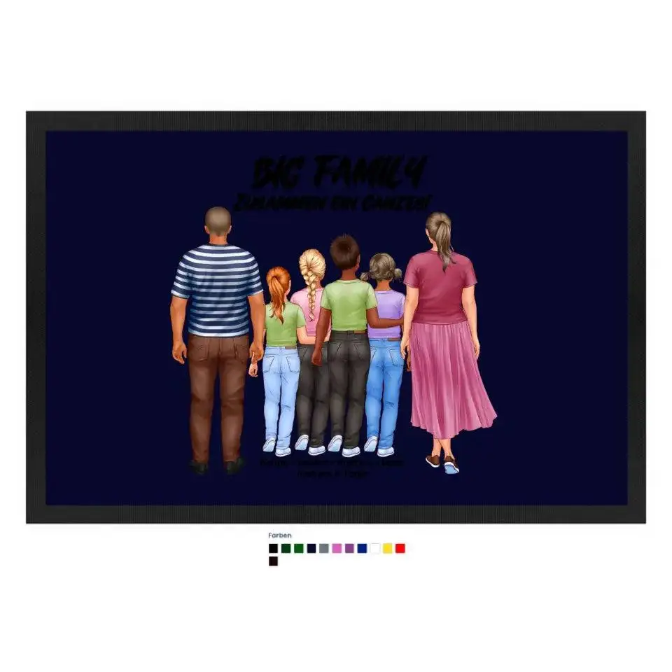 Huge Familien-Designer mit 0-4 Kindern • Fußmatte • Exklusivdesign • personalisiert
