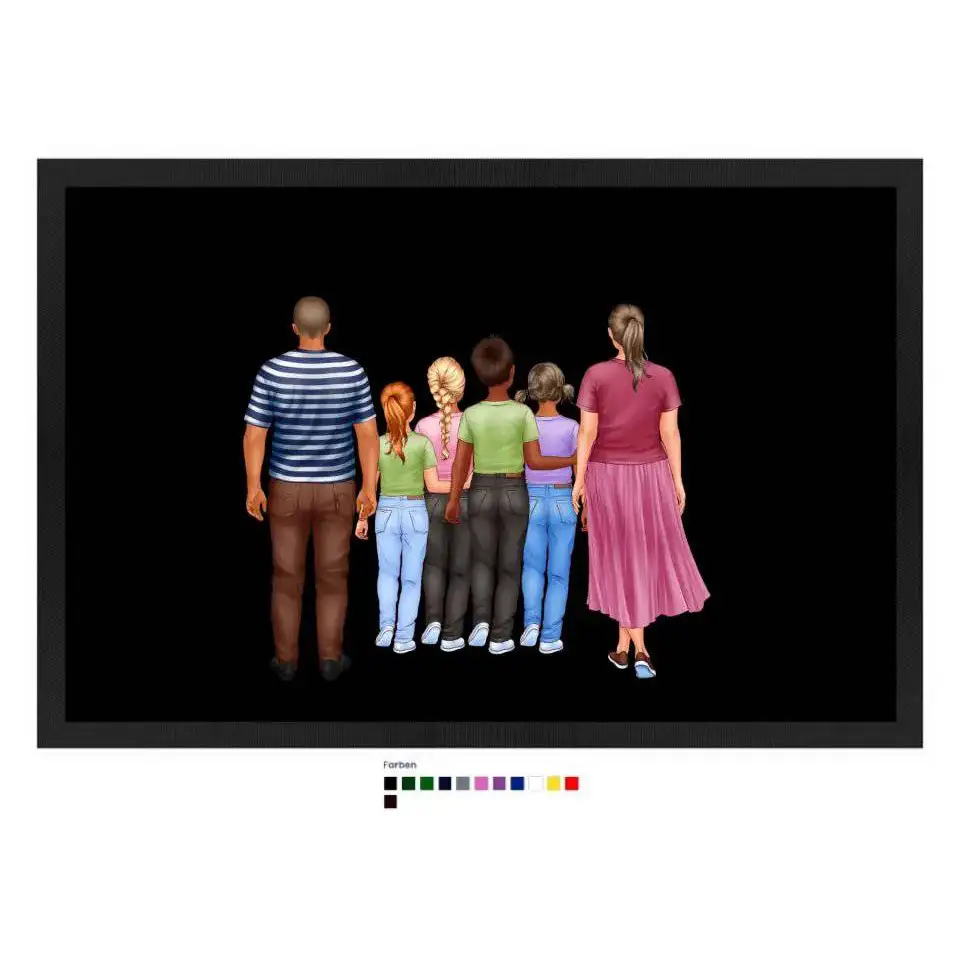 Huge Familien-Designer mit 0-4 Kindern • Fußmatte • Exklusivdesign • personalisiert