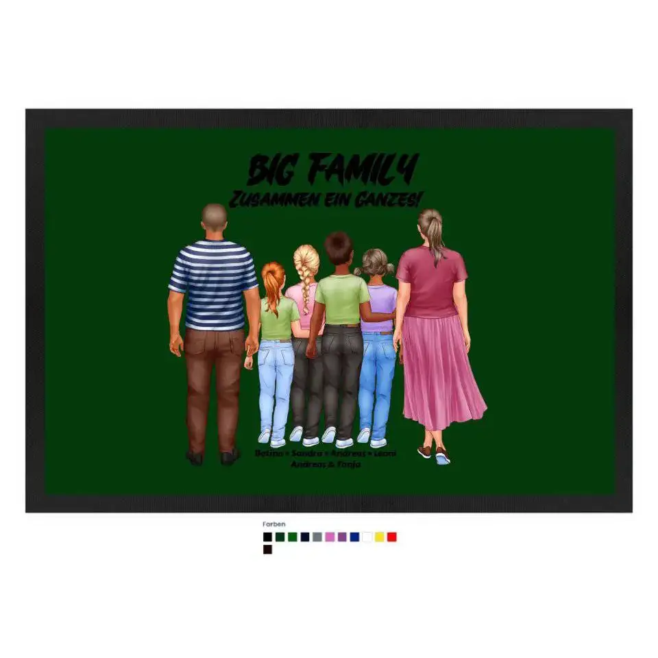 Huge Familien-Designer mit 0-4 Kindern • Fußmatte • Exklusivdesign • personalisiert