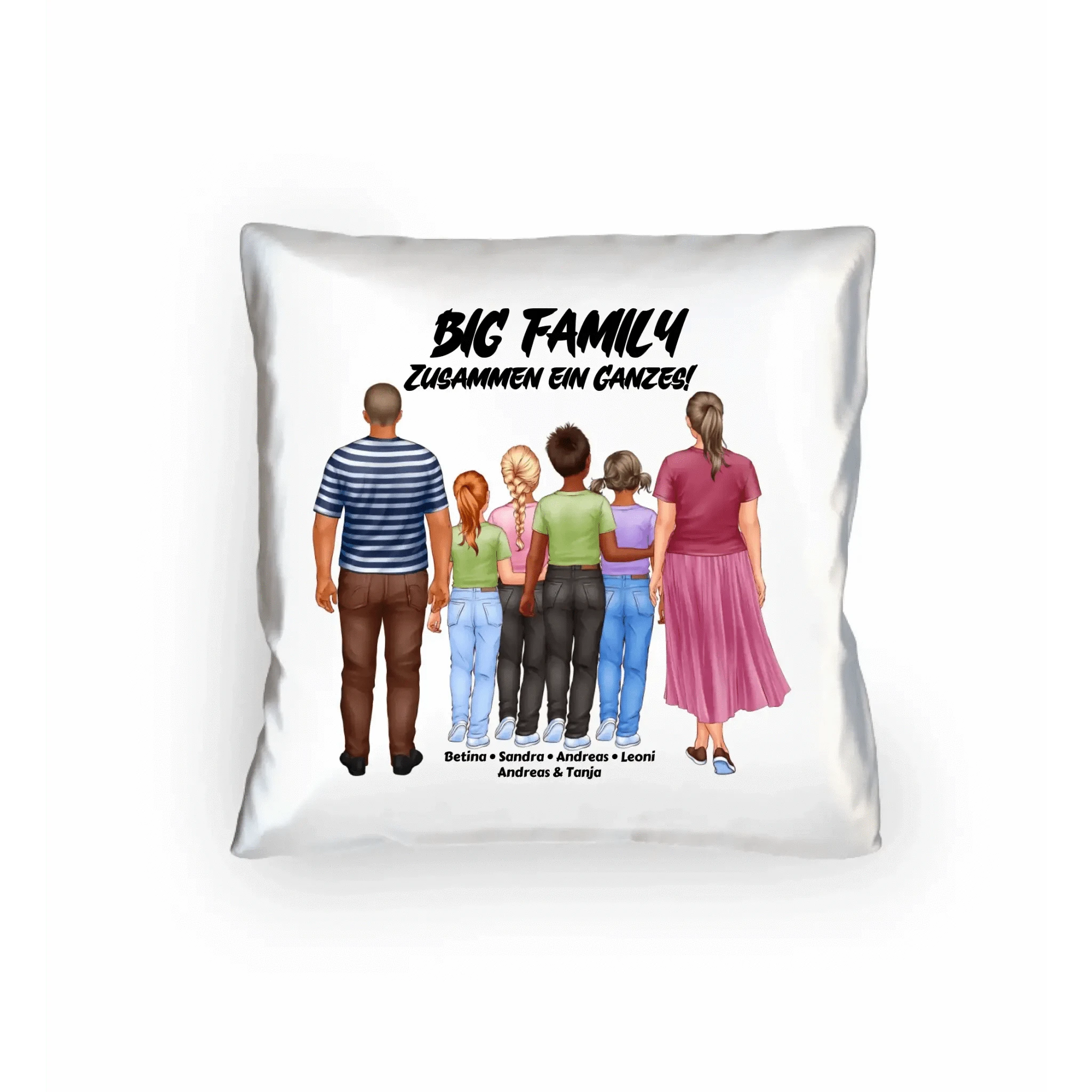 Huge Familien-Designer mit 0-4 Kindern • Kissen 40x40 cm • personalisiert