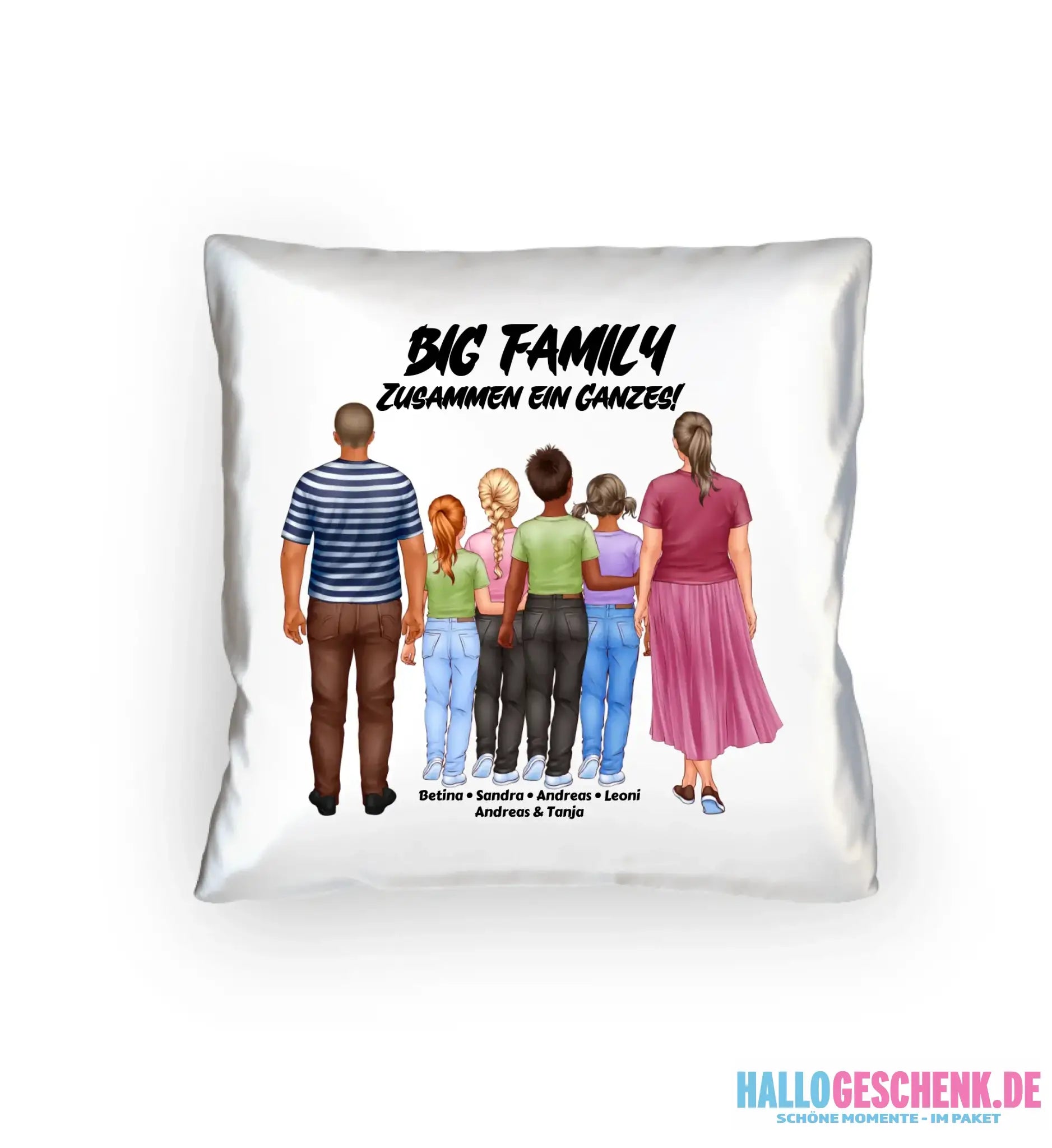 Huge Familien-Designer mit 0-4 Kindern • Kissen 40x40 cm • personalisiert