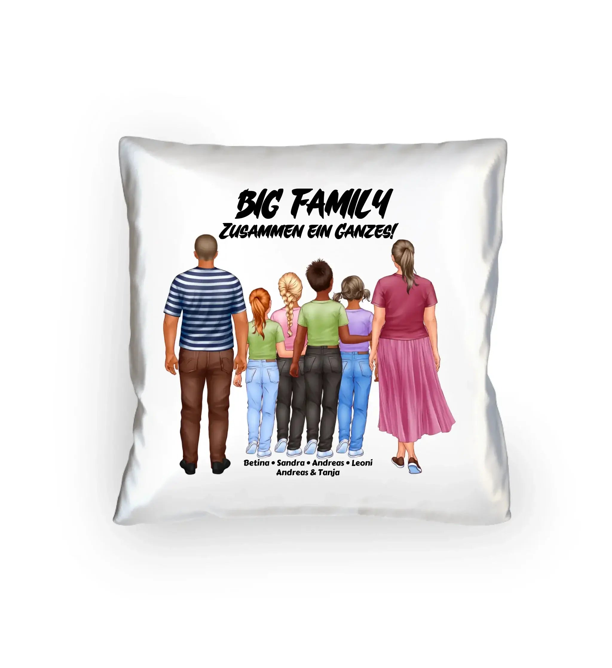 Huge Familien-Designer mit 0-4 Kindern • Kissen 40x40 cm • personalisiert