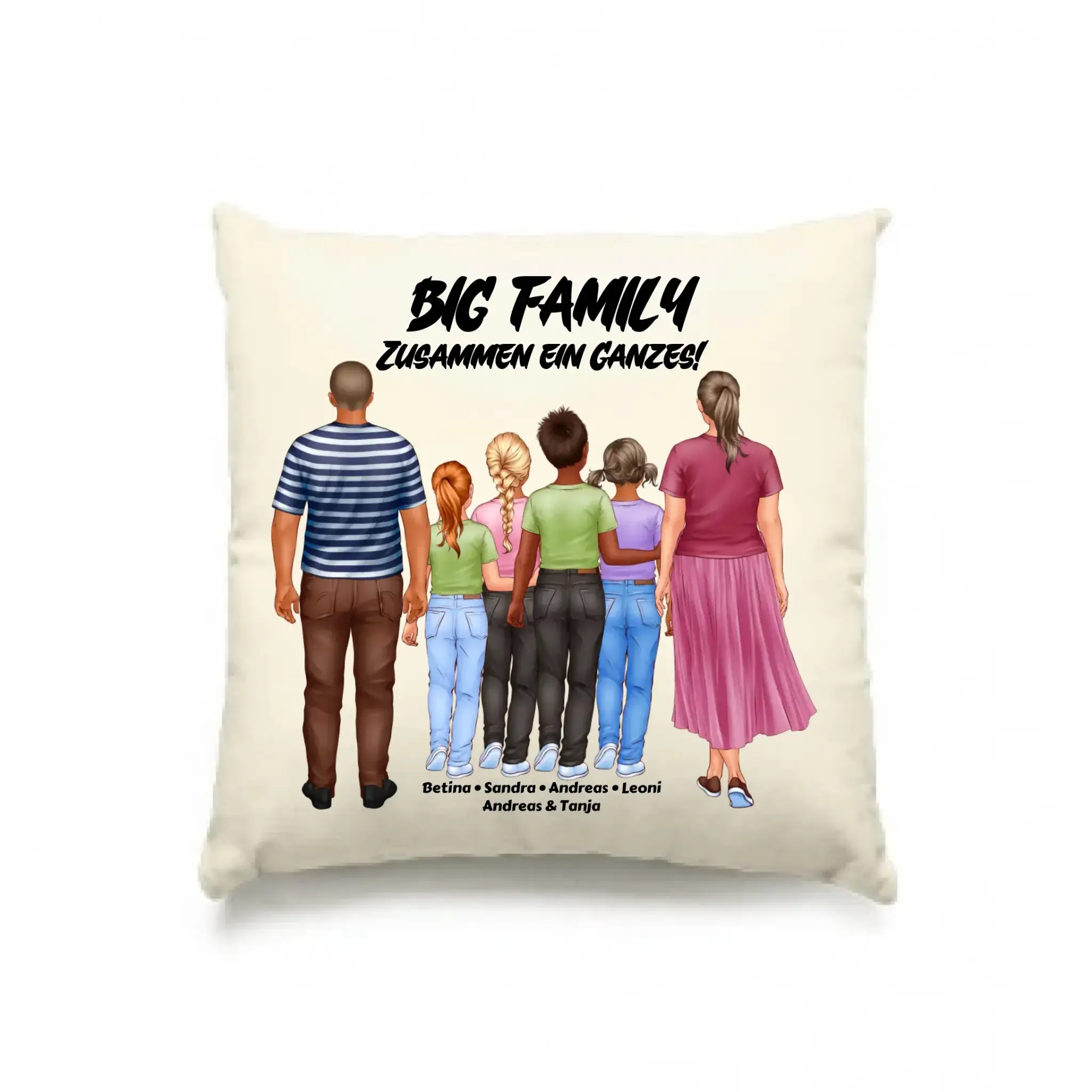 Huge Familien-Designer mit 0-4 Kindern • Kissen 40x40 cm • personalisiert
