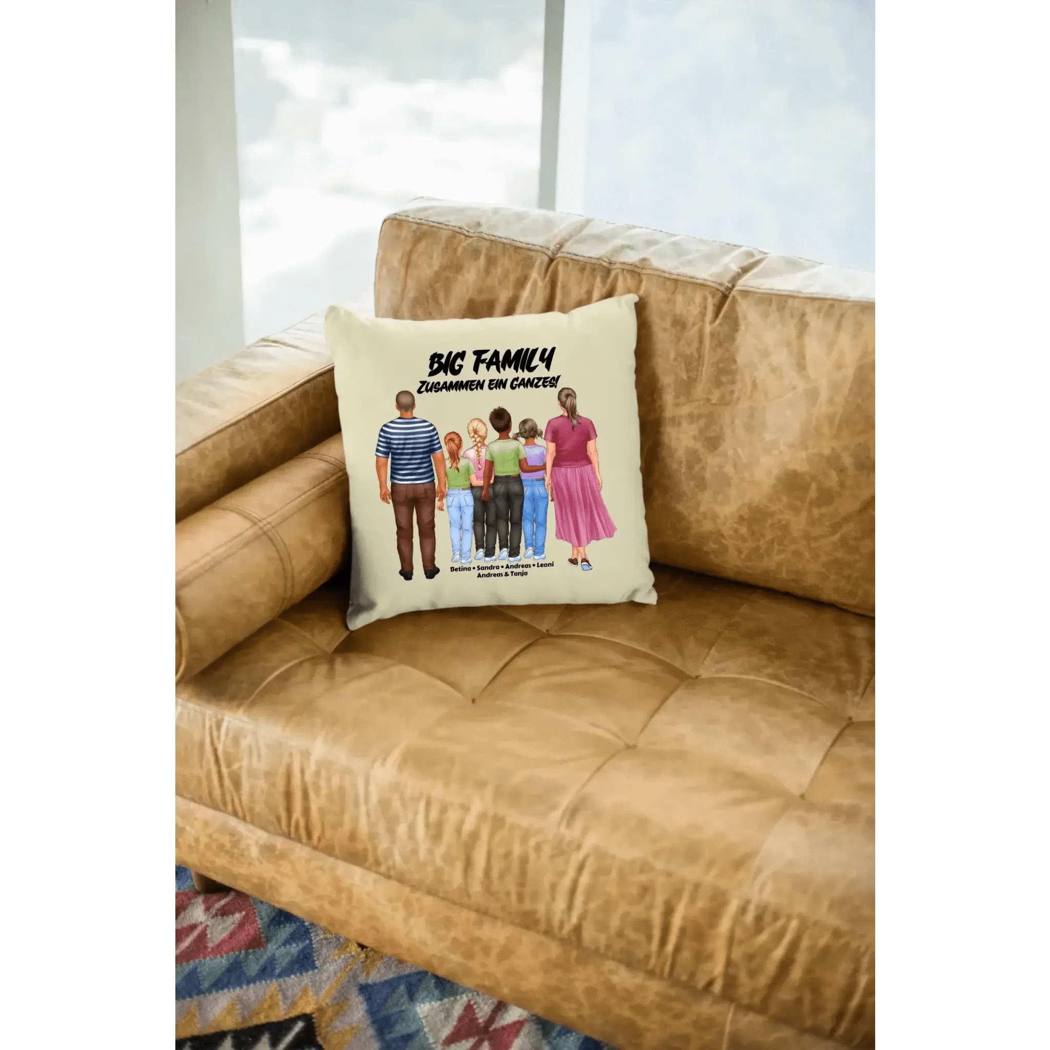 Huge Familien-Designer mit 0-4 Kindern • Kissen 40x40 cm • personalisiert