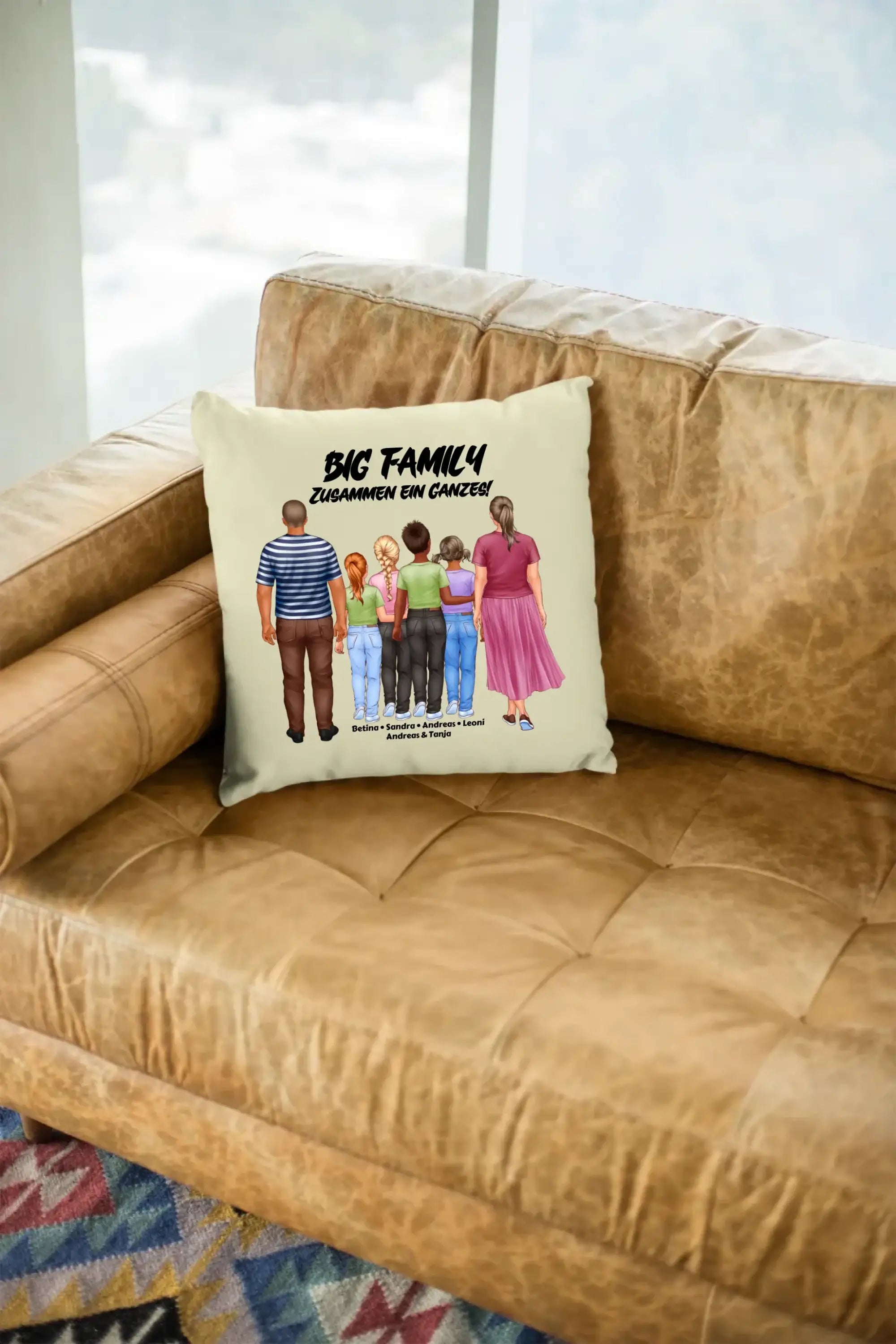 Huge Familien-Designer mit 0-4 Kindern • Kissen 40x40 cm • personalisiert