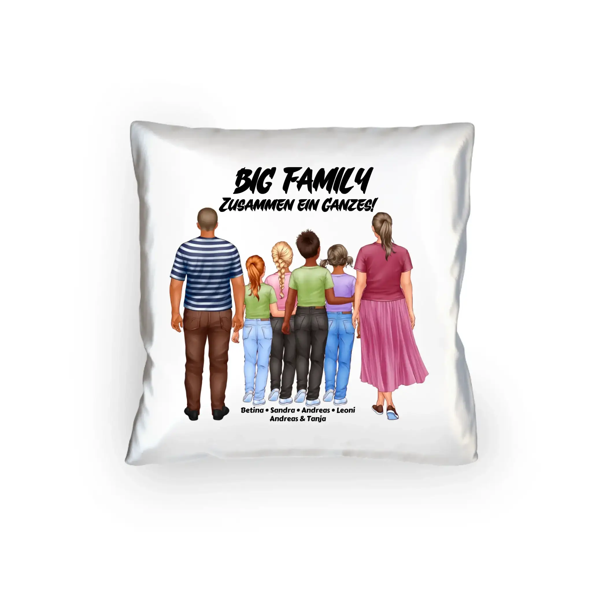 Huge Familien-Designer mit 0-4 Kindern • Kissen 40x40 cm • personalisiert