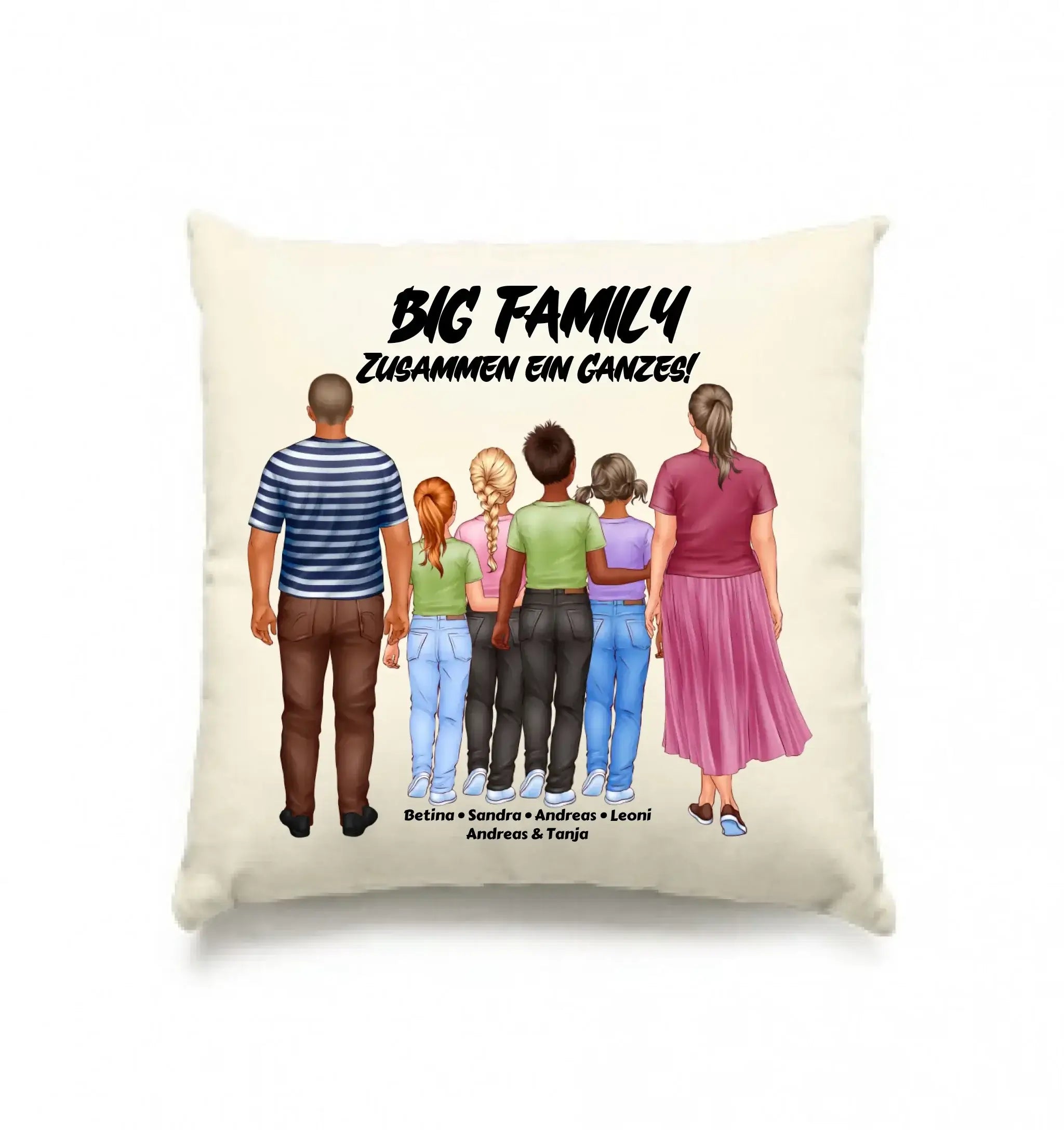 Huge Familien-Designer mit 0-4 Kindern • Kissen 40x40 cm • personalisiert